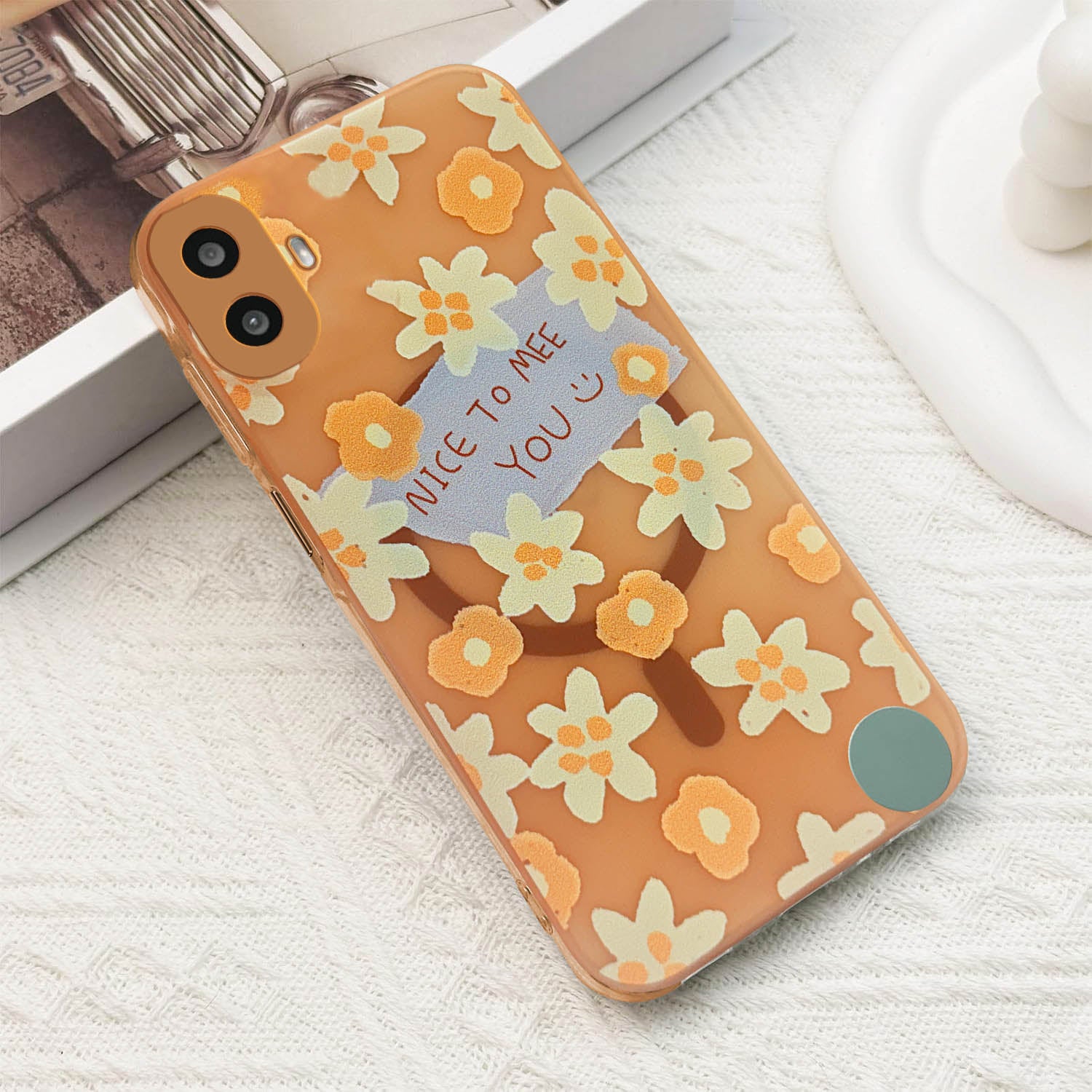 For Nothing CMF Phone 1 Back Cover Case (Cute Floral Design | Flower Print for Girls | MagSafe Compatible Wireless Charging)