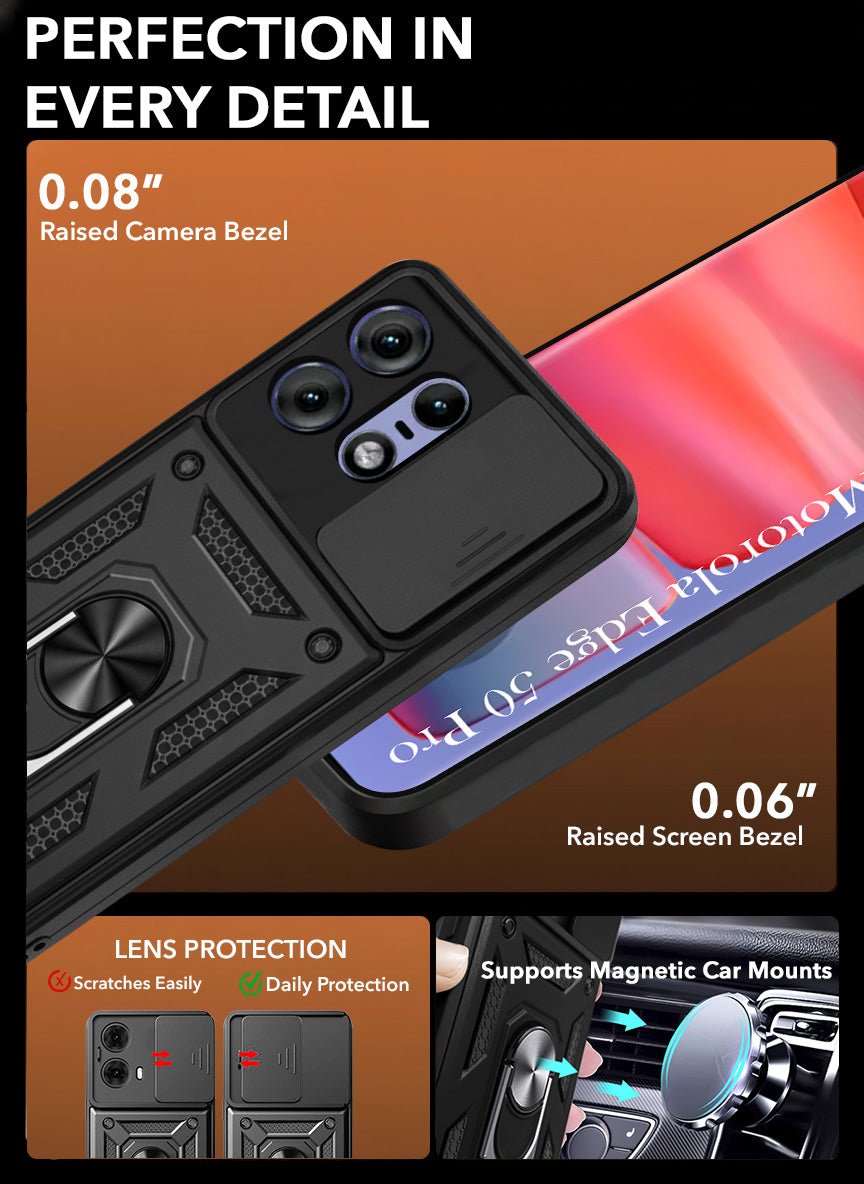 For Motorola Moto Edge 50 Pro Back Cover Case (Hybrid Dual Armor Polycarbonate)