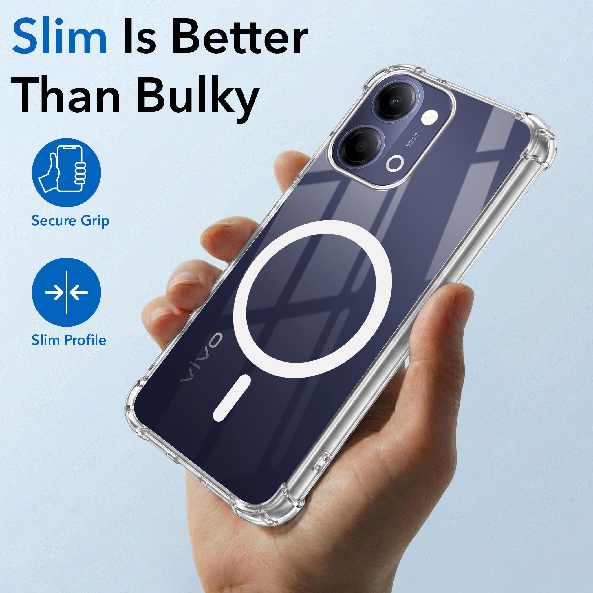 For Vivo Y05 4G Back Cover Shockproof Crystal-Clear (Magsafe Wireless Support | Drop & Camera Protection | Hard Polycarbonate)