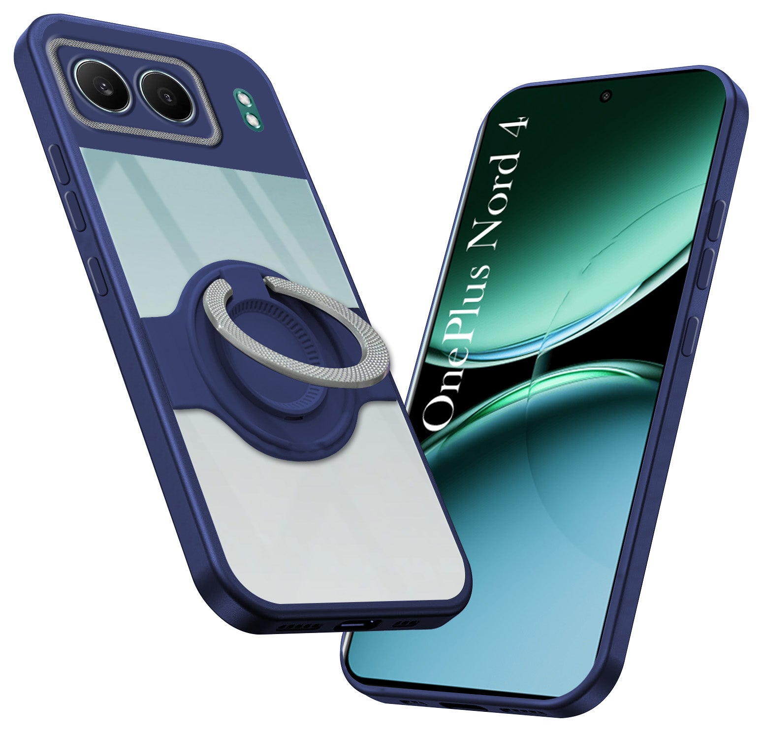 For Oneplus Nord 4 Back Cover Case with stand (Built-in Ring Holder Kickstand | Lifetime Anti Yellow | Camera Protection)