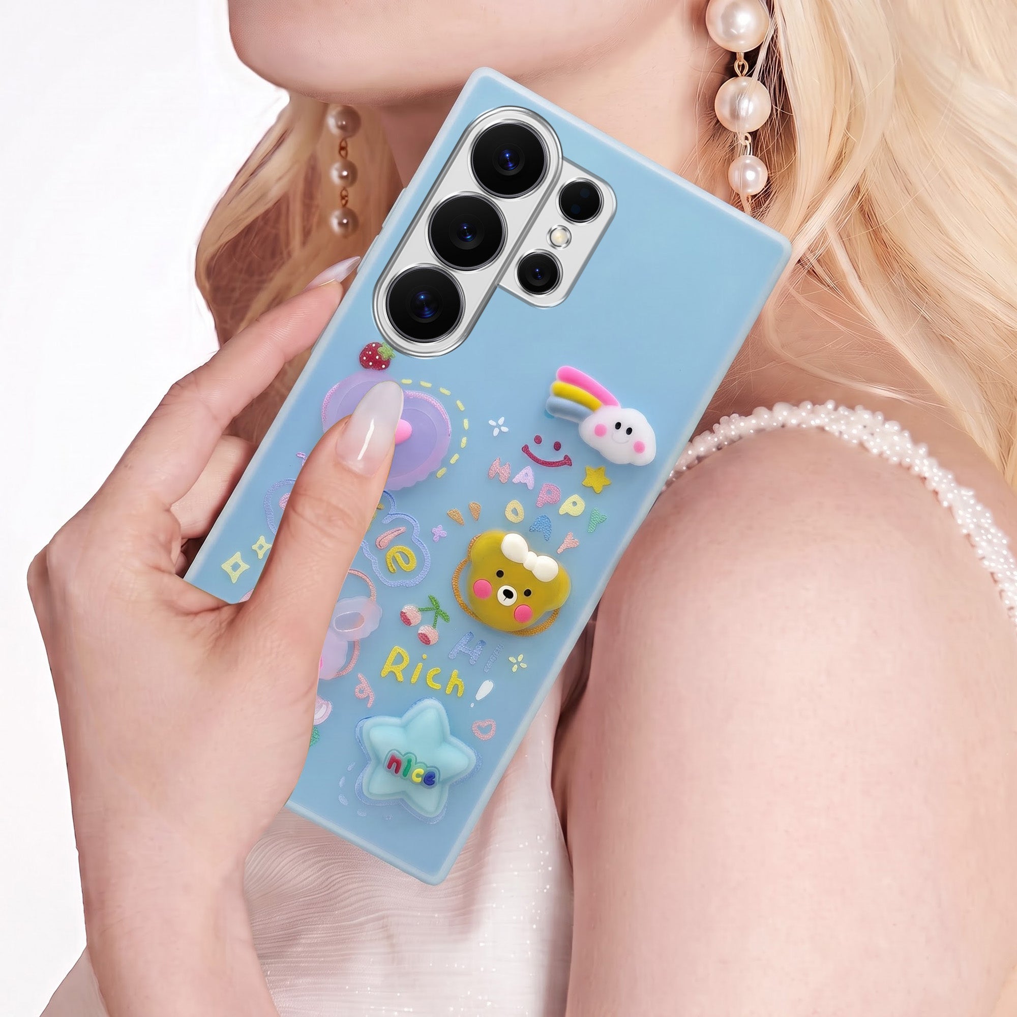 For Samsung Galaxy S26 Ultra Back Cover Case (3D Cute Cartoons | Hard Back Side Soft | Matte Premium Finish | HD Printing)