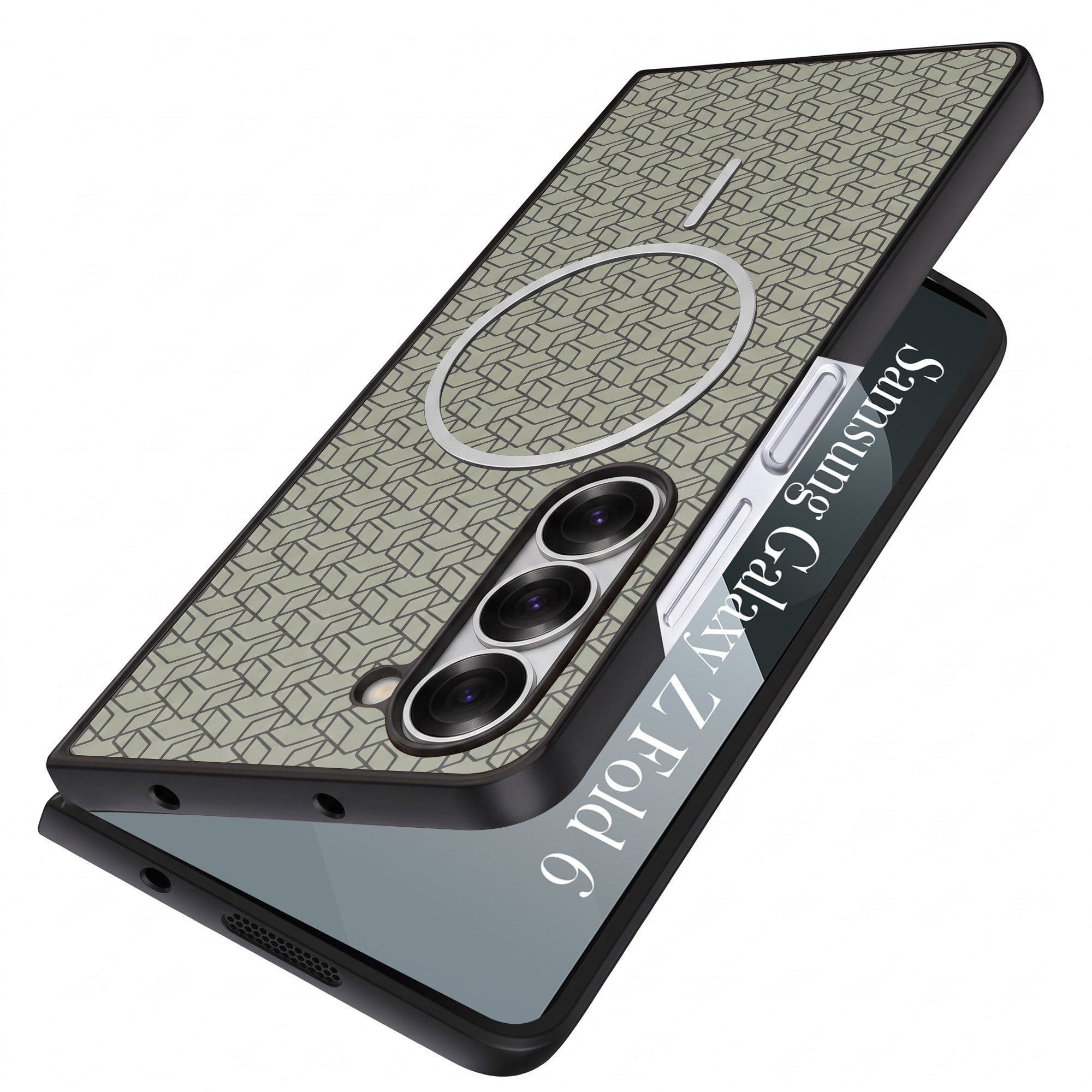 For Samsung Galaxy Z Fold 6 Back Cover Case Leather Finish (MagSafe Wireless Charging Compatible | Inside Microfiber Cloth)