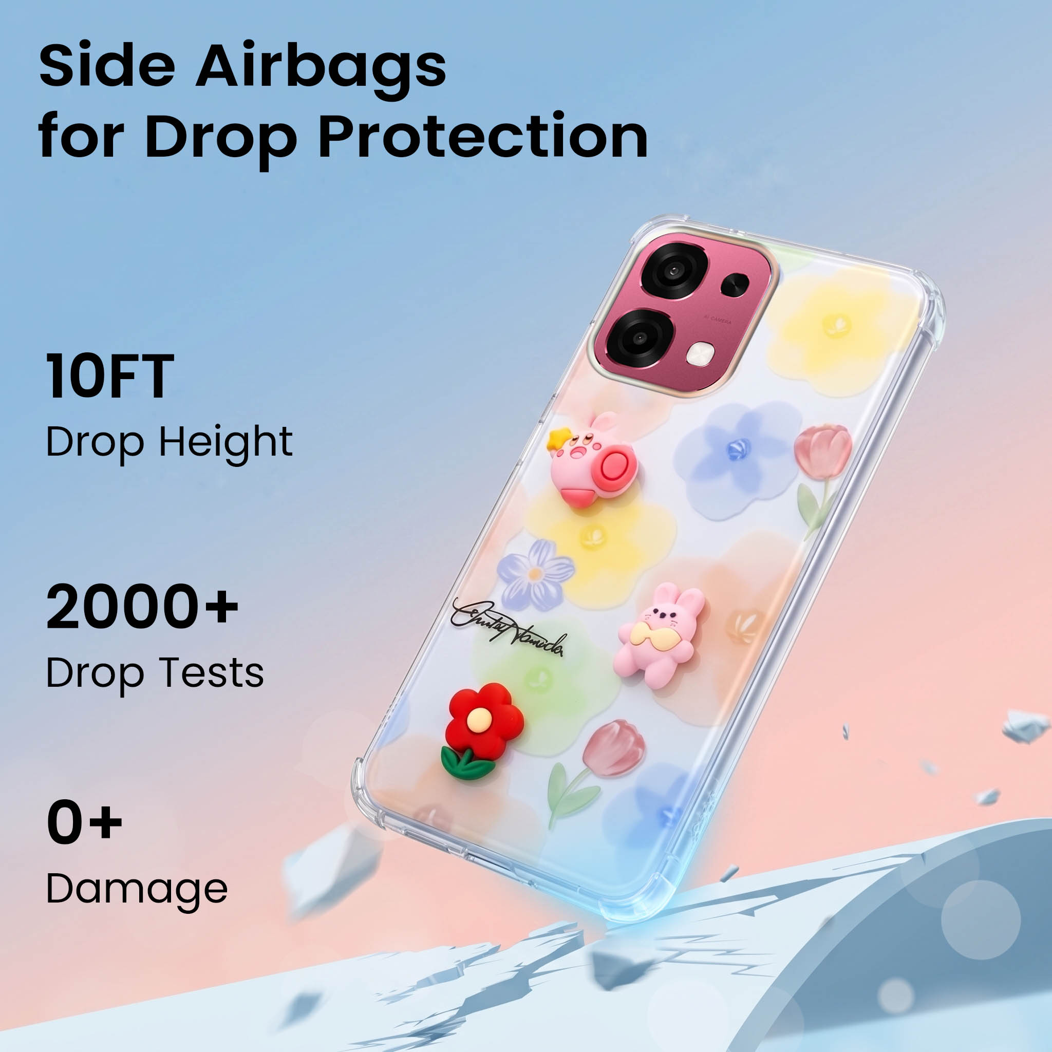 For Oppo F31 5G | Oppo F33 5G Back Cover Case (3D Cute Cartoons | Hard Back Side Soft | Matte Premium Finish | HD Printing)