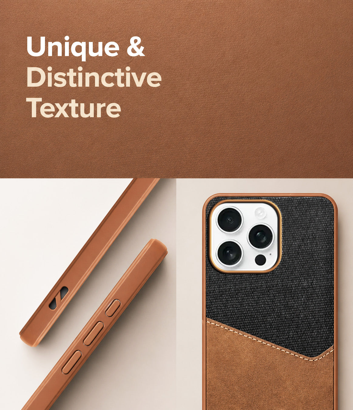 For Apple iPhone 16 Pro Max Back Cover Case (Dual PU Leather Stitch | Professional Minimalist | Soft and Flexible)