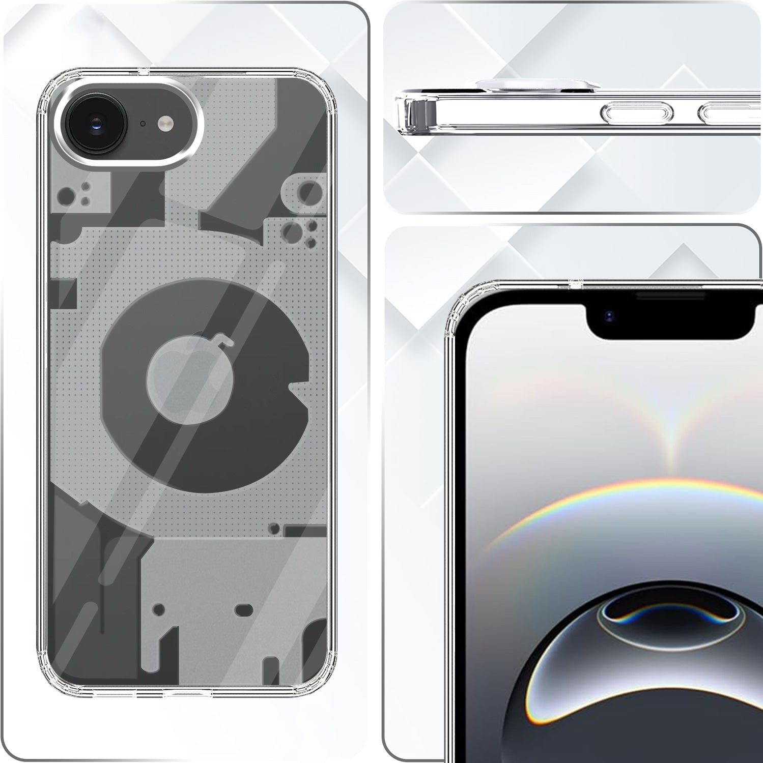 For Apple iPhone 16e | iPhone 17e  Back Cover (Silicone Matte Shockproof Case with Camera Protection | Soft and Flexible | Transparent)