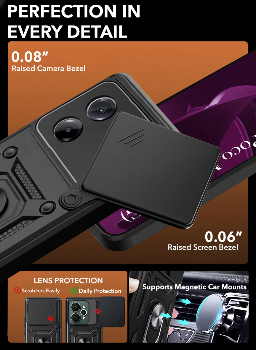 For Poco M7 Pro Back Cover Case (Hybrid Dual Armor Polycarbonate)