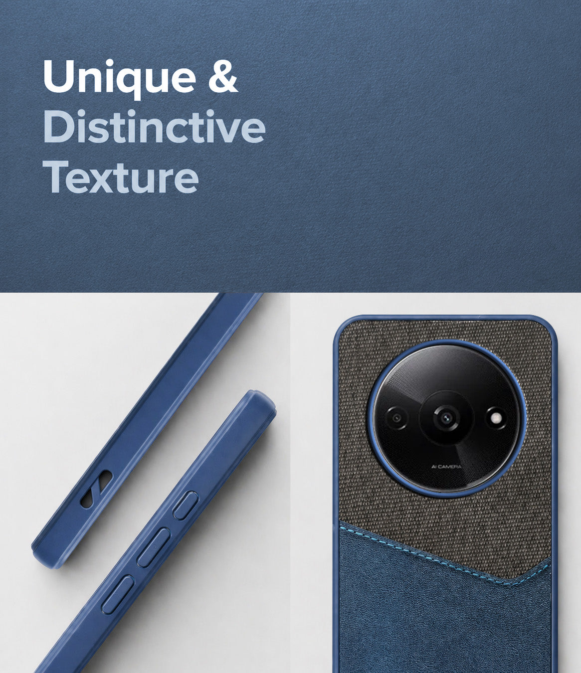 For Xiaomi Redmi A3 2024 | A3X Back Cover Case (Dual PU Leather Stitch | Professional Minimalist | Soft and Flexible)