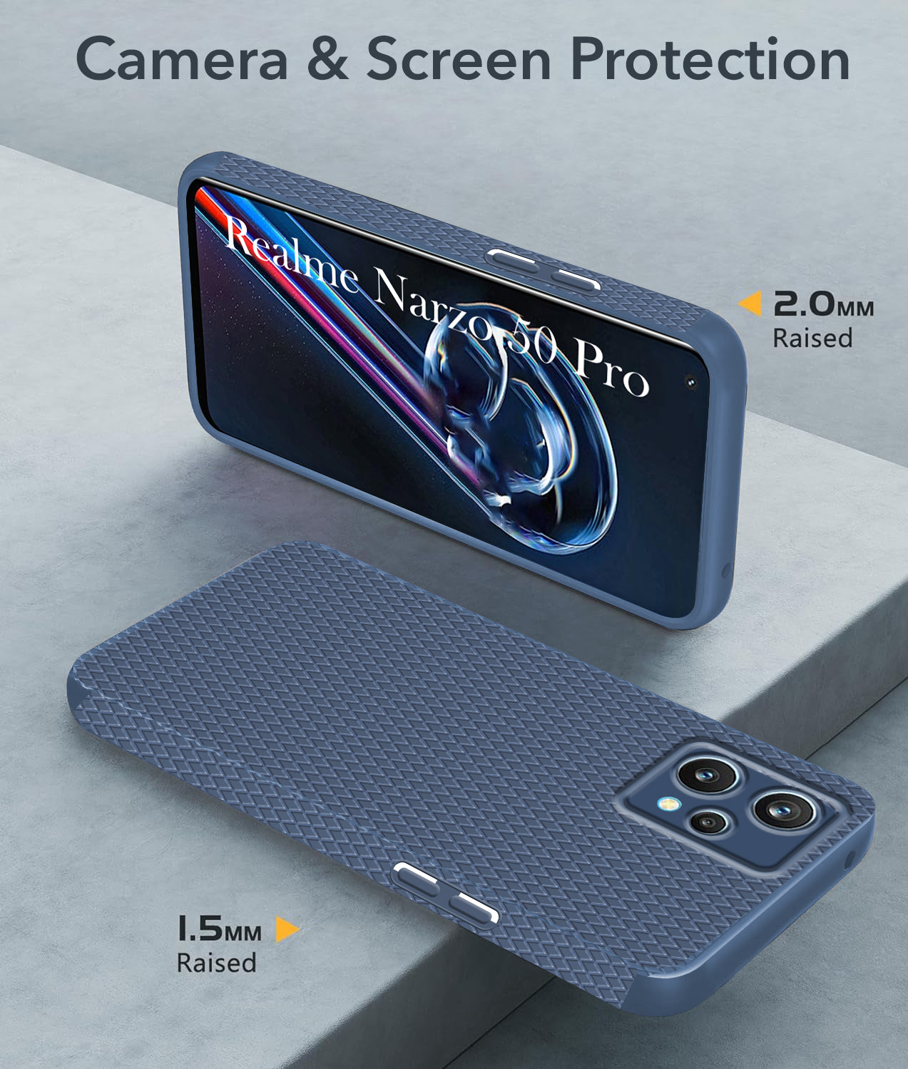 For Realme Narzo 50 Pro Back Cover Case (Liquid Silicone | Side Grip | Camera Protection)