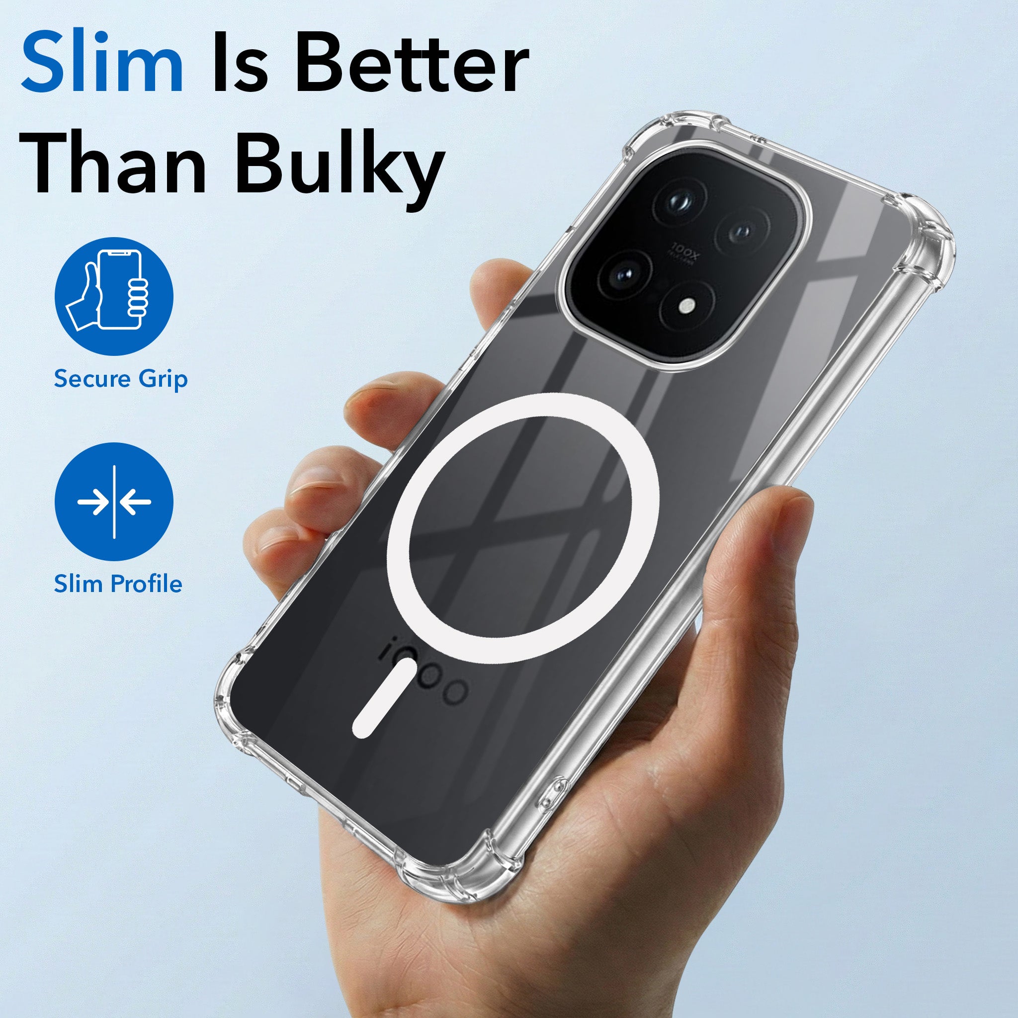 For Vivo iQOO 15 5G Back Cover Shockproof Crystal-Clear (Magsafe Wireless Support | Drop & Camera Protection | Hard Polycarbonate)