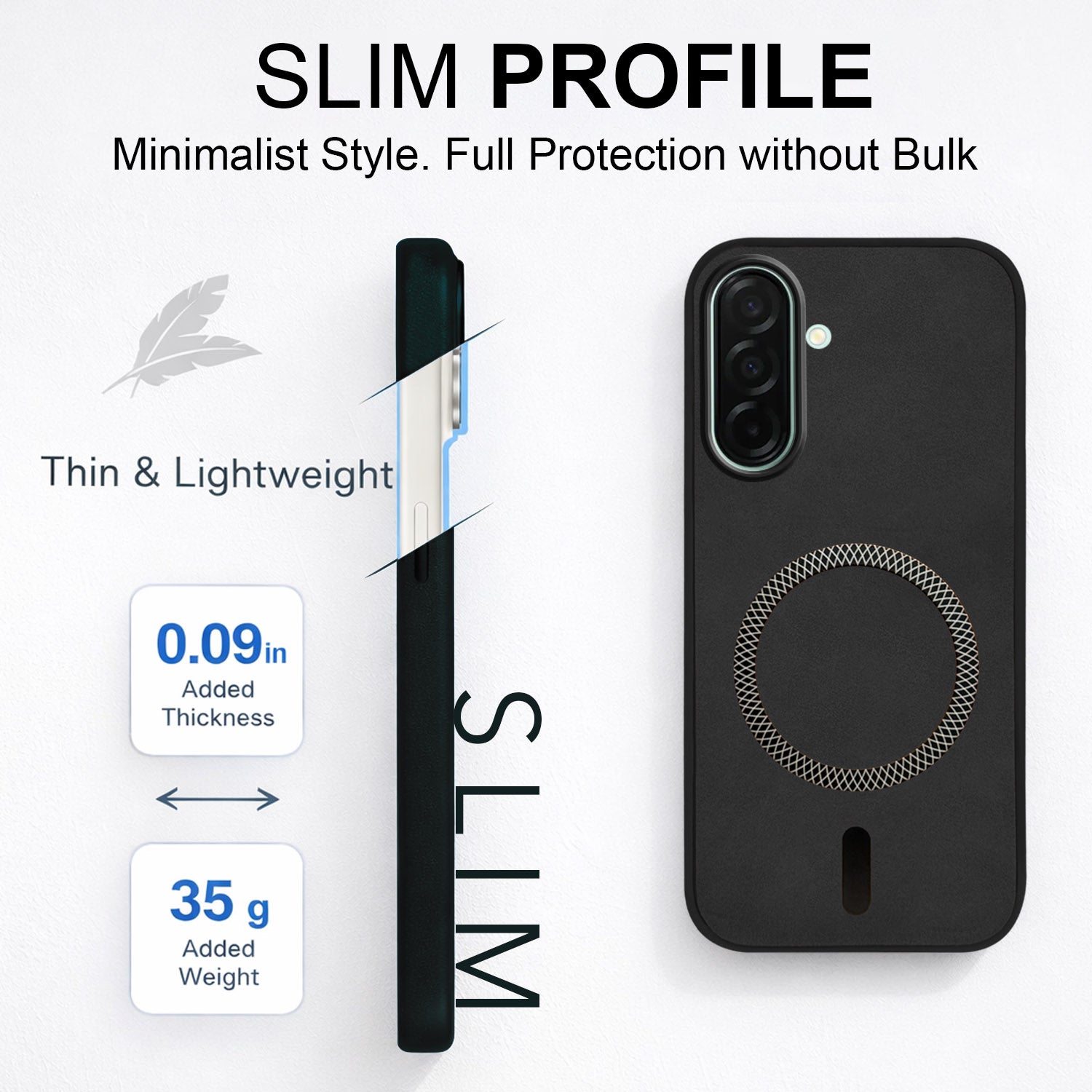 For Samsung Galaxy A26 5G Back Cover Case Leather Finish (MagSafe Compatible Wireless Charging | Soft Touch | Camera Bump Protection)