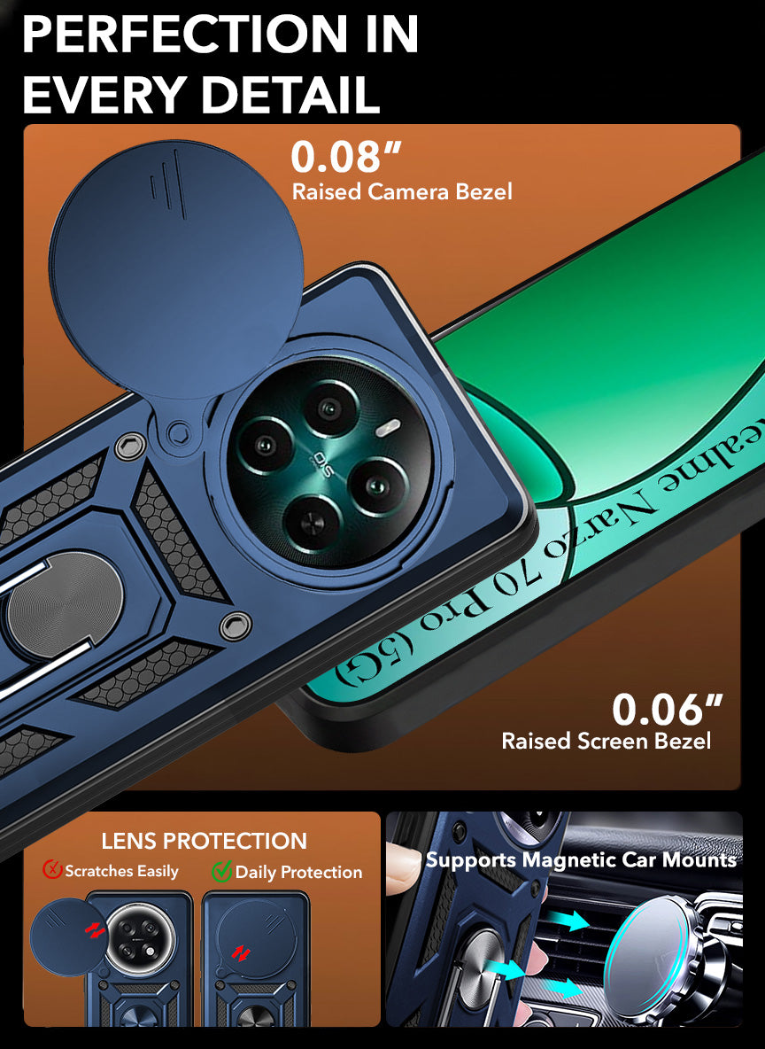 For Realme Narzo 70 Pro Back Cover Case (Hybrid Dual Armor Polycarbonate)