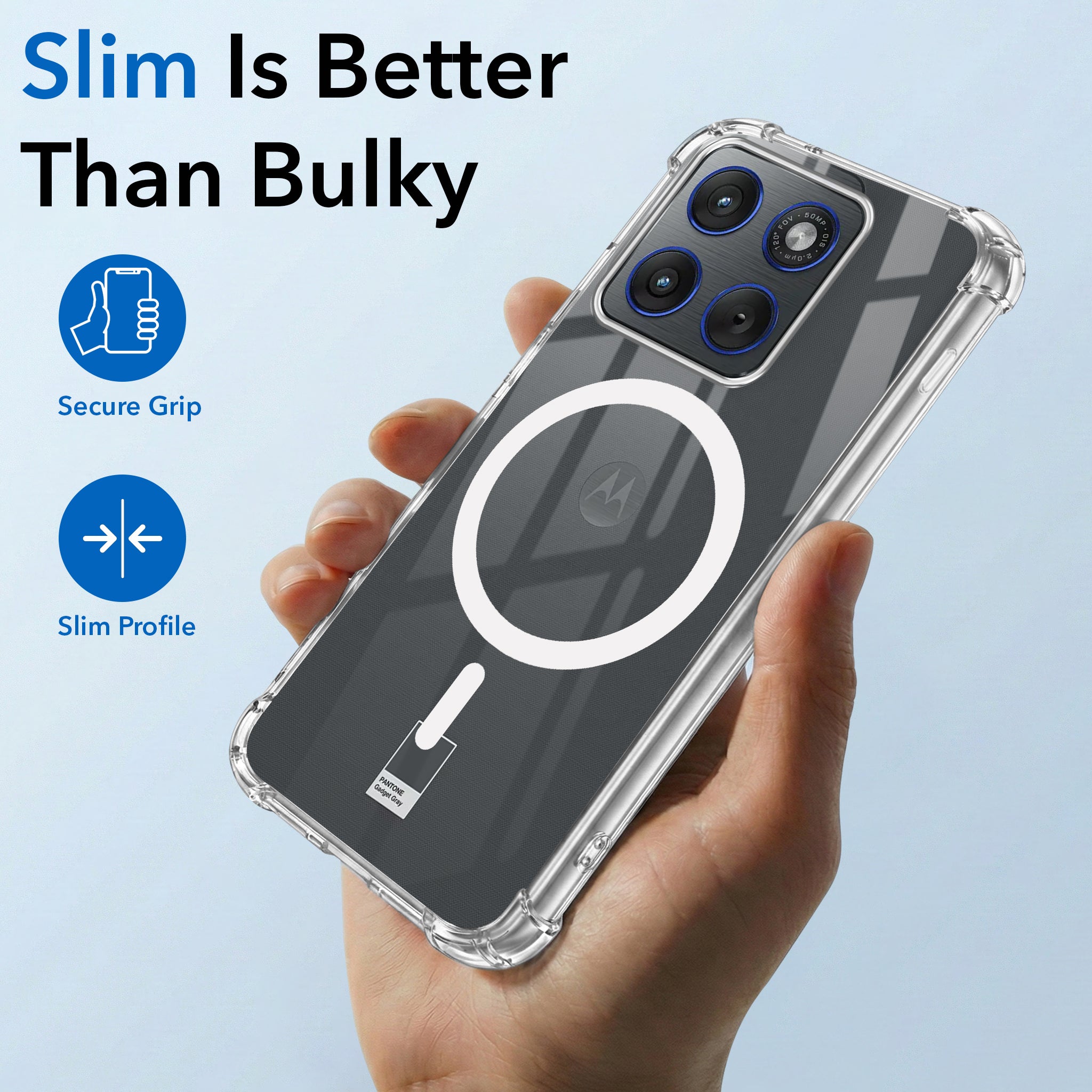 For Motorola Moto Edge 70 Back Cover Shockproof Crystal-Clear (Magsafe Wireless Support | Drop & Camera Protection | Hard Polycarbonate)