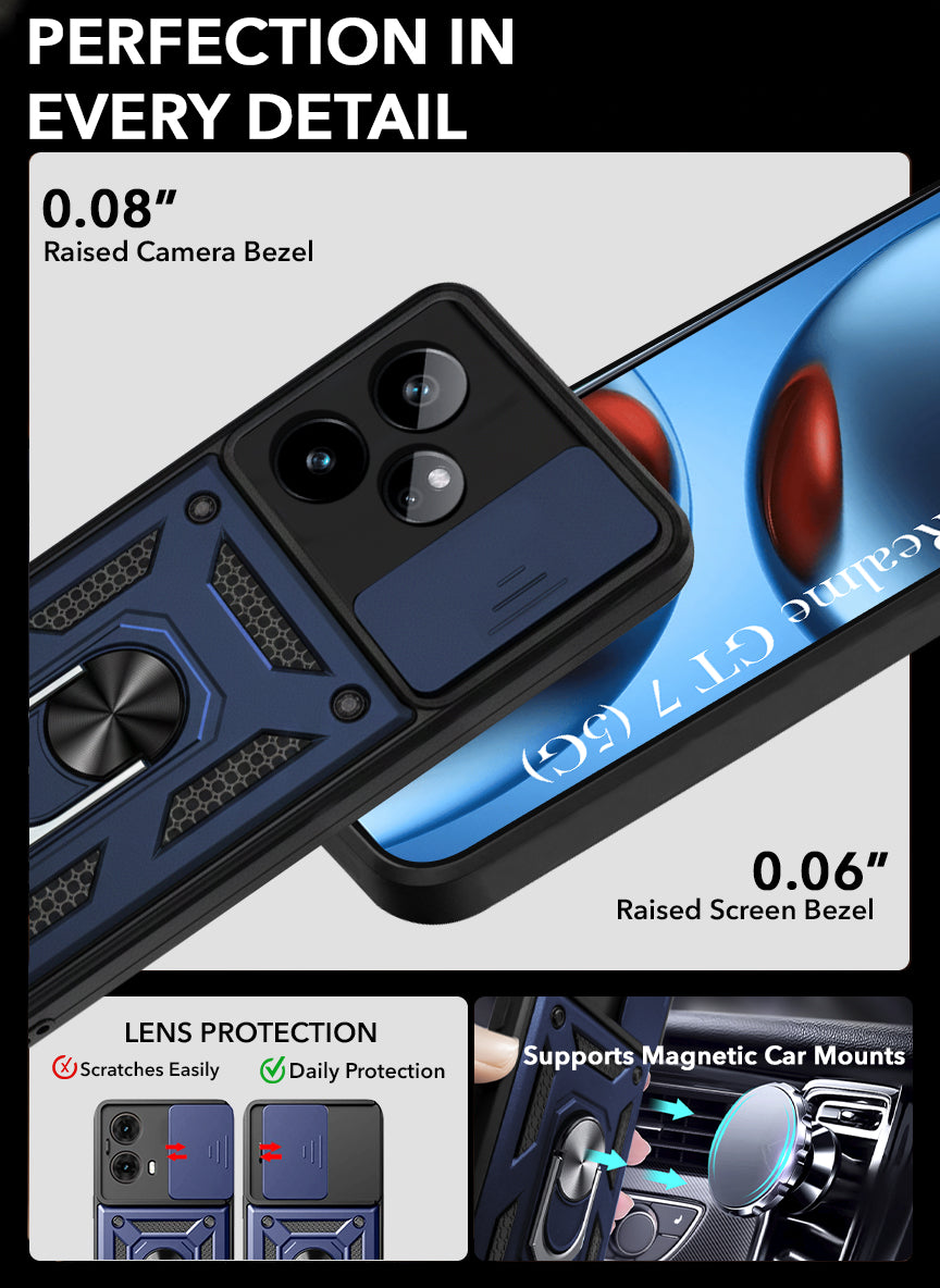 For Realme GT 7 Back Cover Case (Hybrid Dual Armor Polycarbonate)