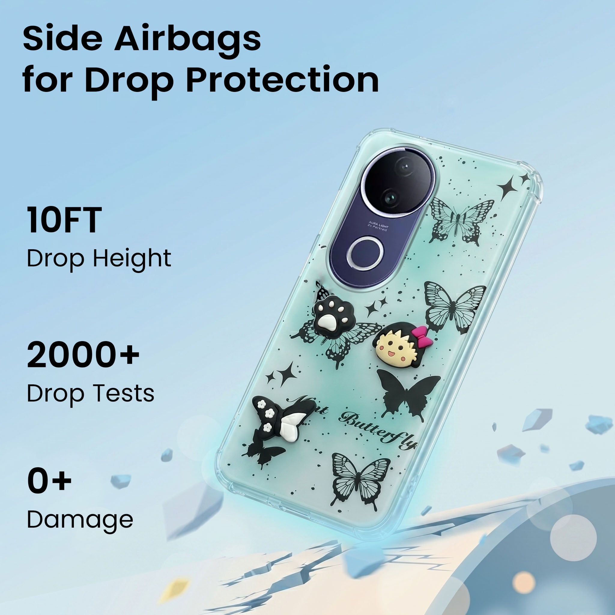 For Vivo T4R Back Cover Case (3D Cute Cartoons | Hard Back Side Soft | Matte Premium Finish | HD Printing)
