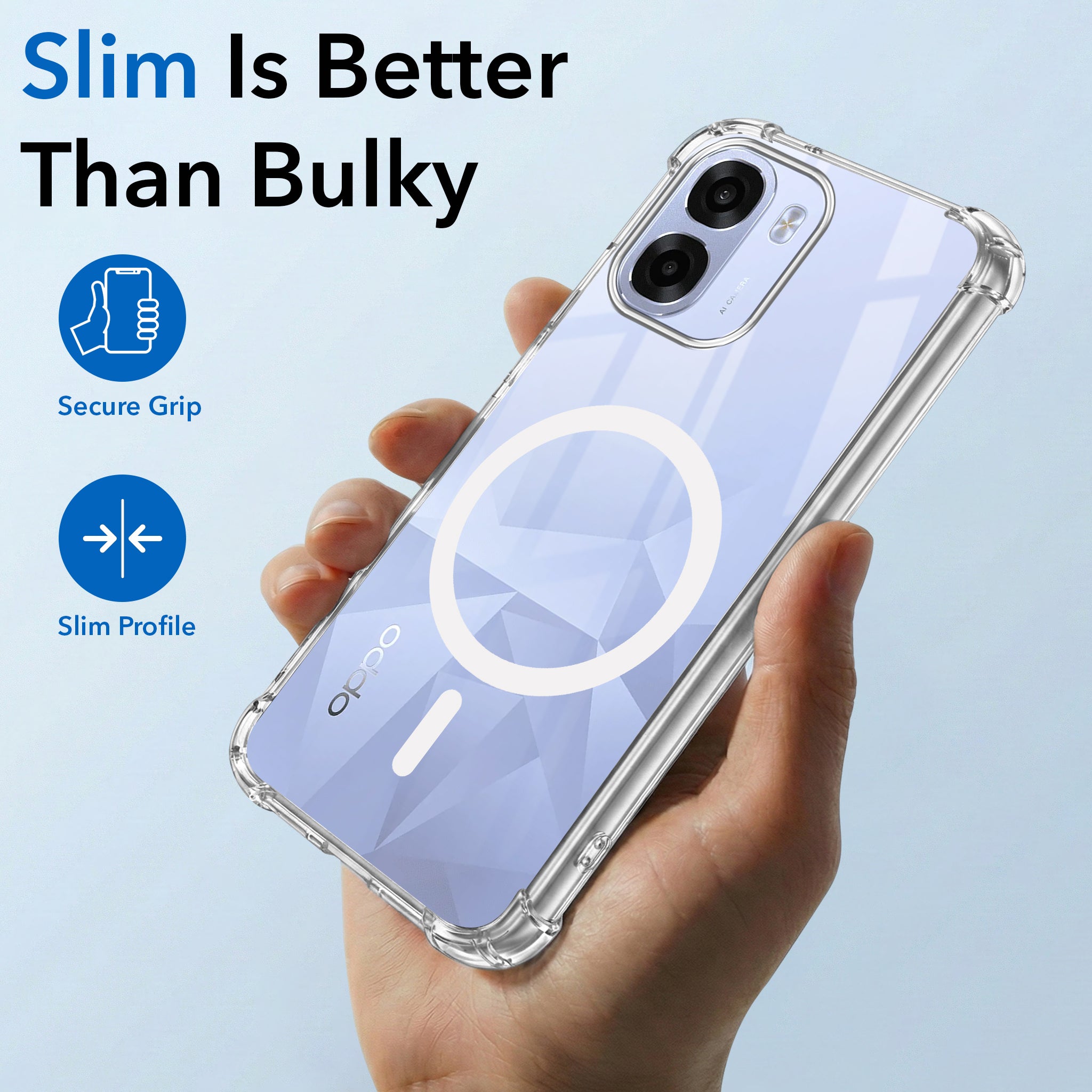 For Oppo K14x 5G Back Cover Shockproof Crystal-Clear (Magsafe Wireless Support | Drop & Camera Protection | Hard Polycarbonate)
