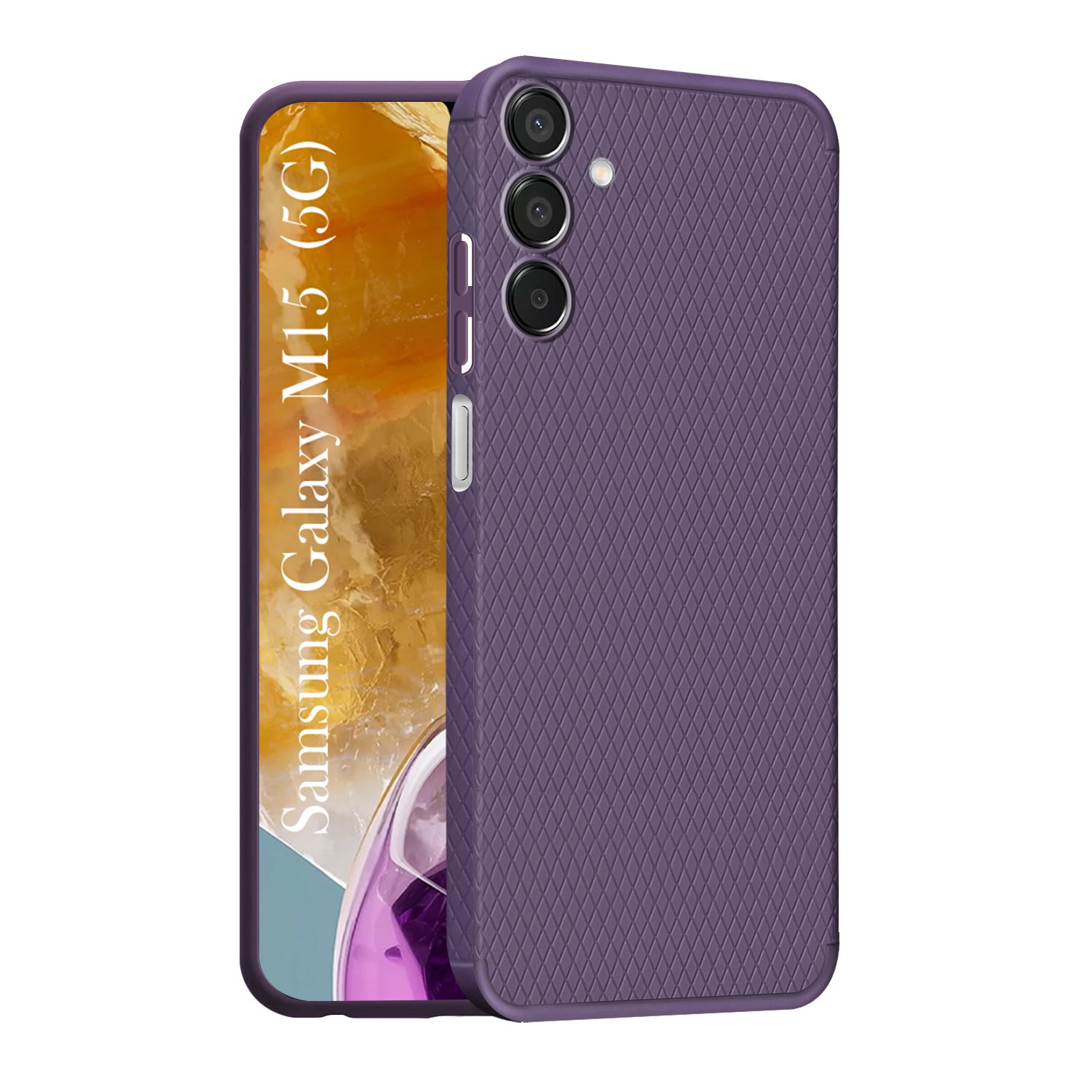 For Samsung Galaxy M15 5G Back Cover Case (Liquid Silicone | Side Grip | Camera Protection)