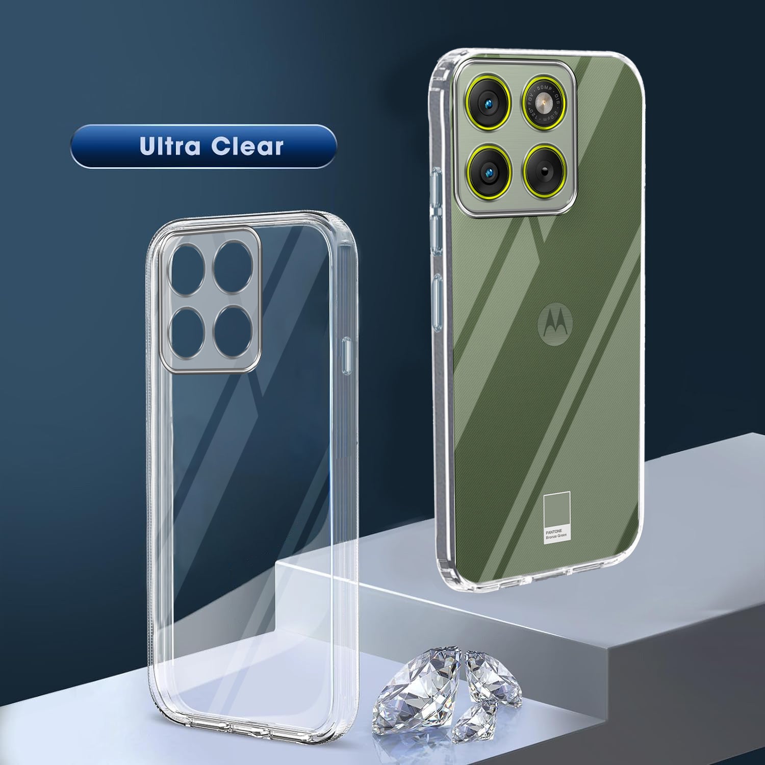 For Motorola Moto Edge 70 Pro Back Cover Case Silicone (Clear Shockproof Case with Camera Protection | Soft and Flexible | Transparent)