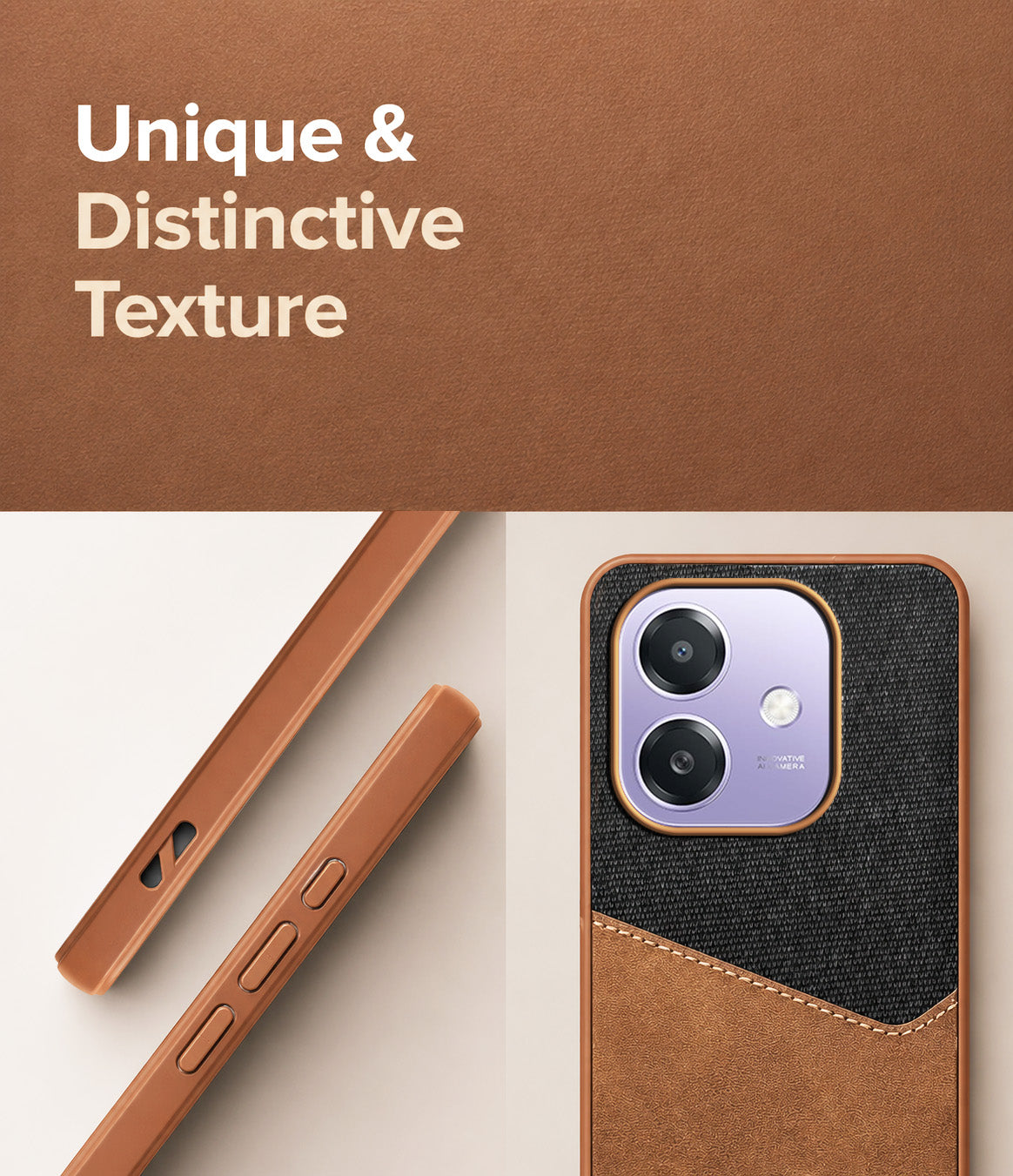 For Oppo A3X (4G/5G) | Oppo A3 5G Back Cover Case (Dual PU Leather Stitch | Professional Minimalist | Soft and Flexible)