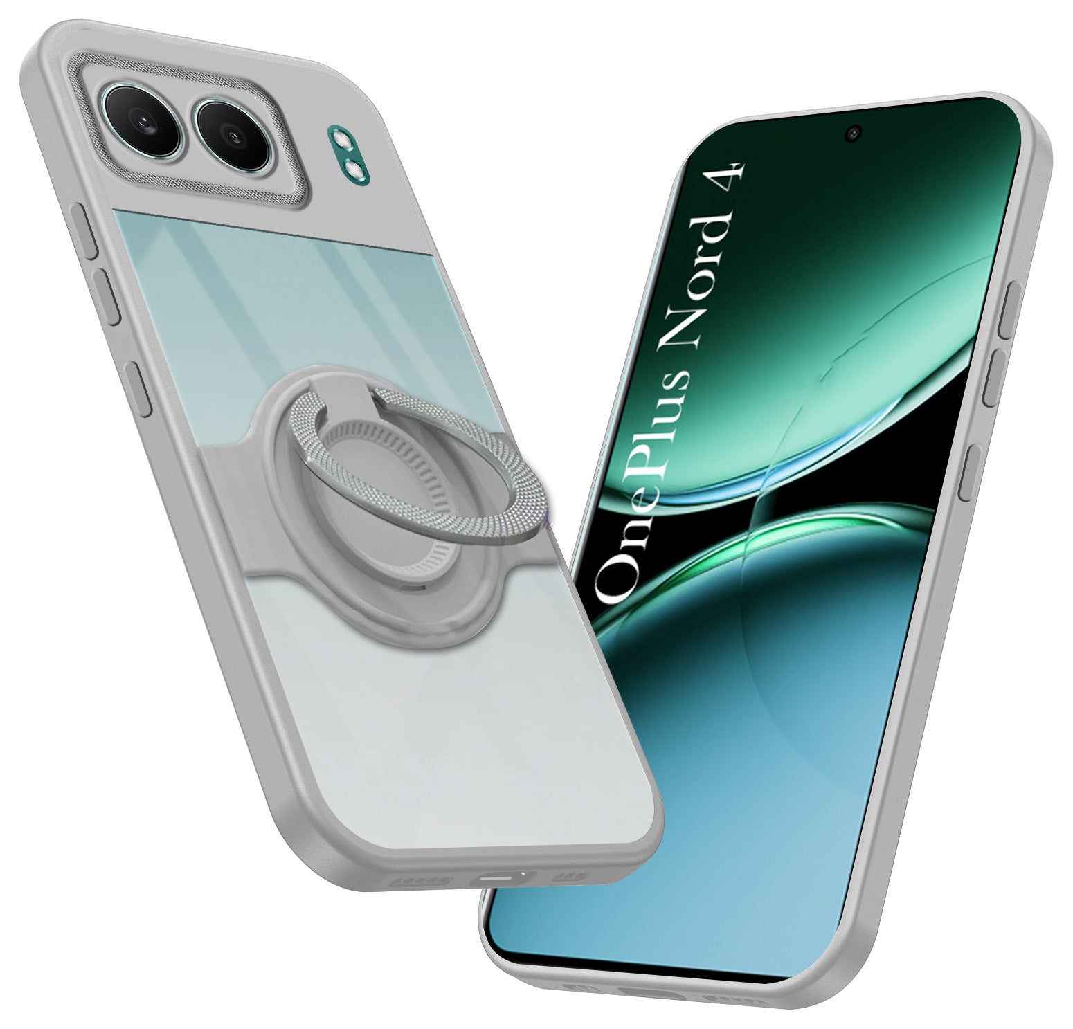 For Oneplus Nord 4 Back Cover Case with stand (Built-in Ring Holder Kickstand | Lifetime Anti Yellow | Camera Protection)