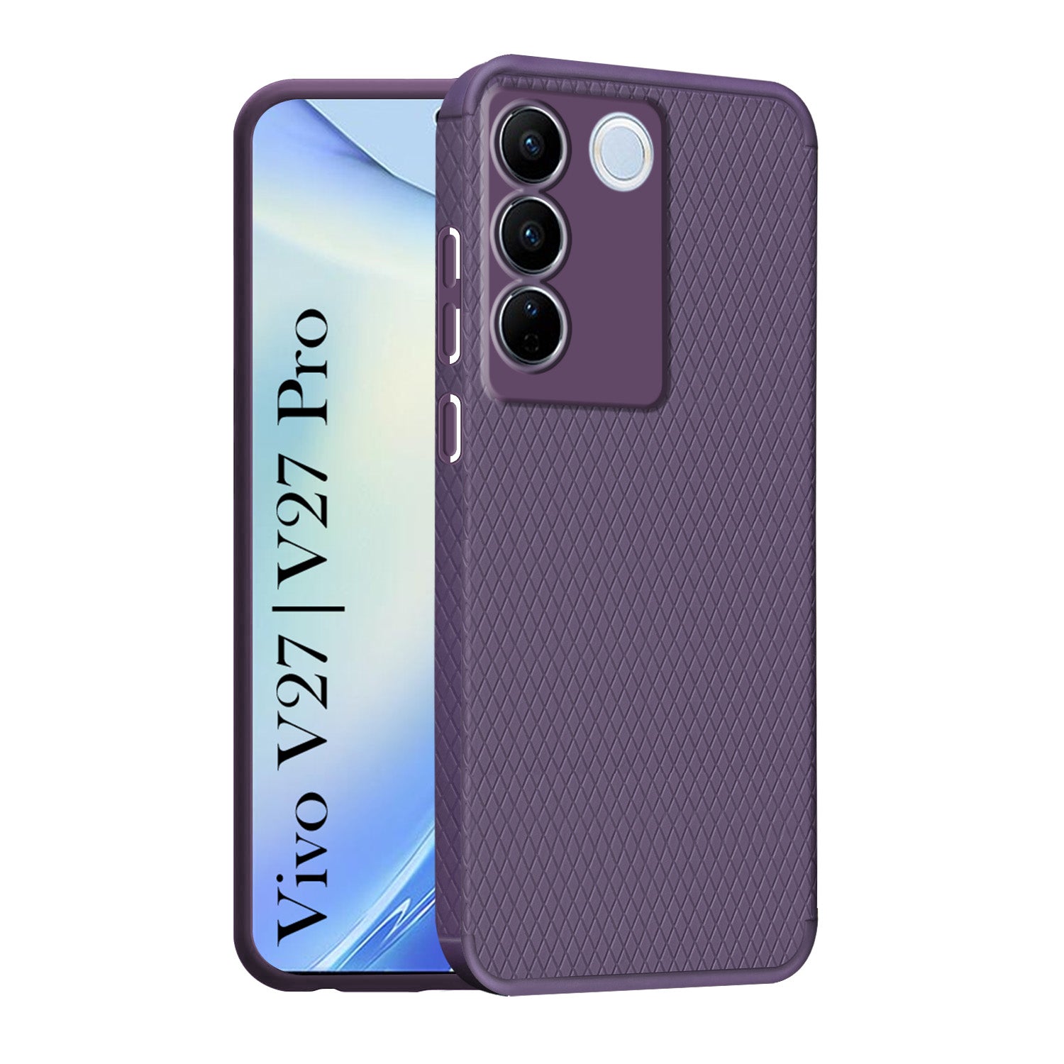 For Vivo V27 | Vivo V27 Pro Back Cover Case (Liquid Silicone | Side Grip | Camera Protection)