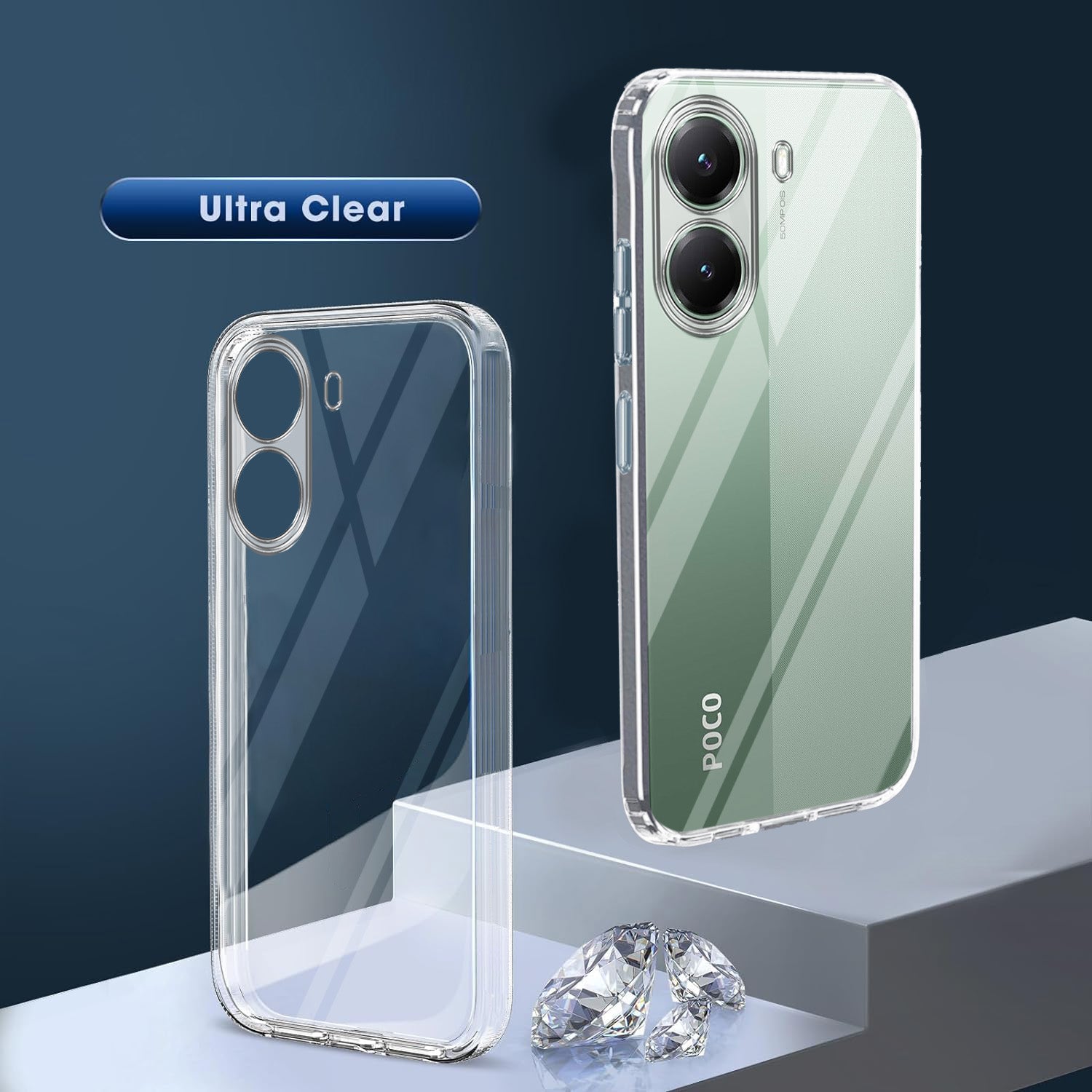 For Poco X7 Pro 5G Back Cover Case Silicone (Clear Shockproof Case with Camera Protection | Soft and Flexible | Transparent)