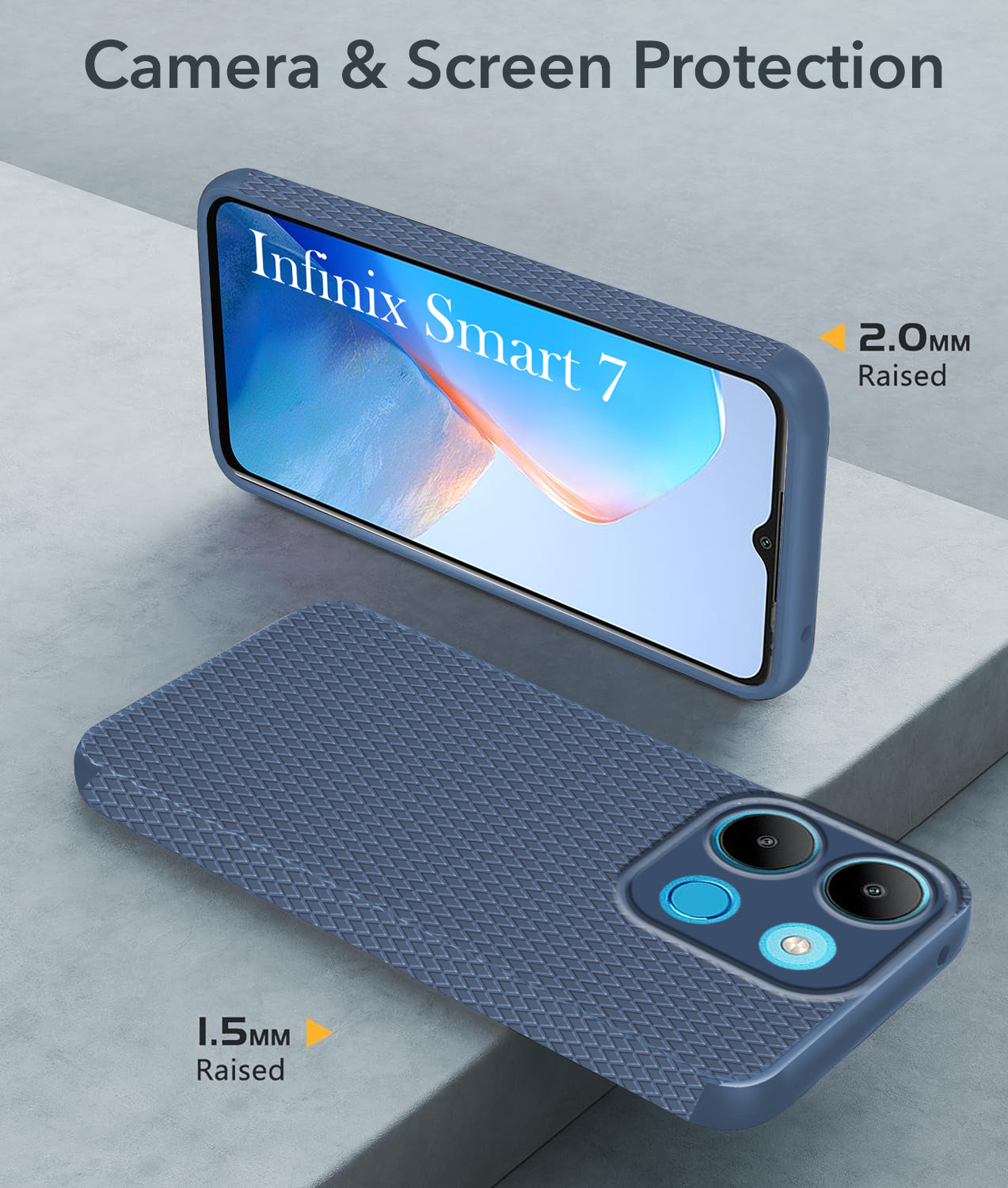 For Infinix Smart 7 Back Cover Case (Liquid Silicone | Side Grip | Camera Protection)