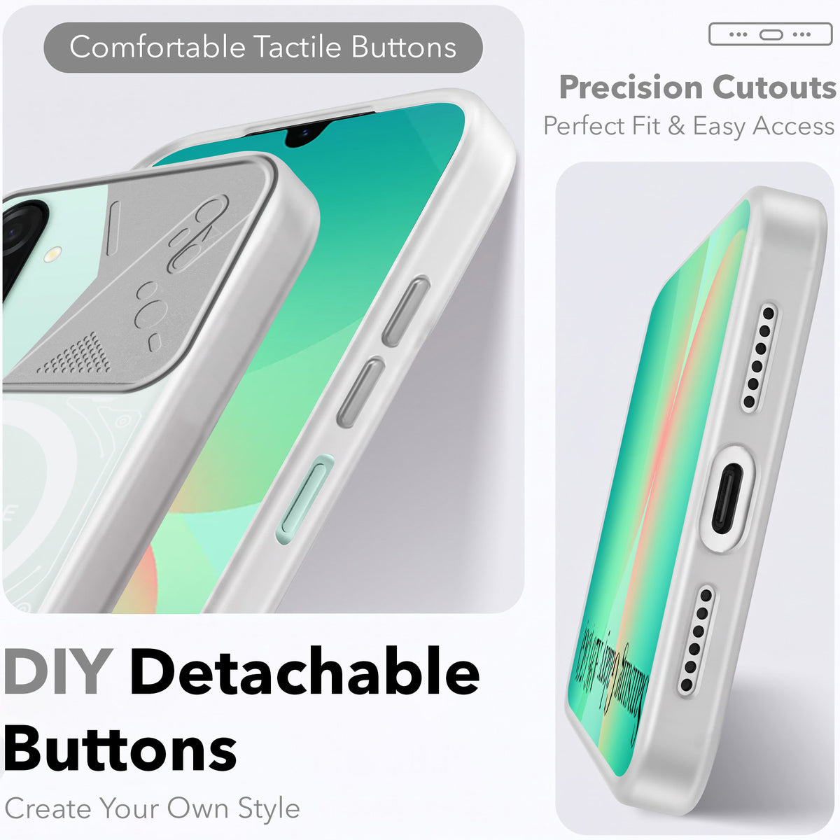 For Samsung Galaxy A26 5G Metallic Back Cover Case (Metallic Camera Protection & Buttons | Translucent Milky Shade | Hard Polycarbonate)