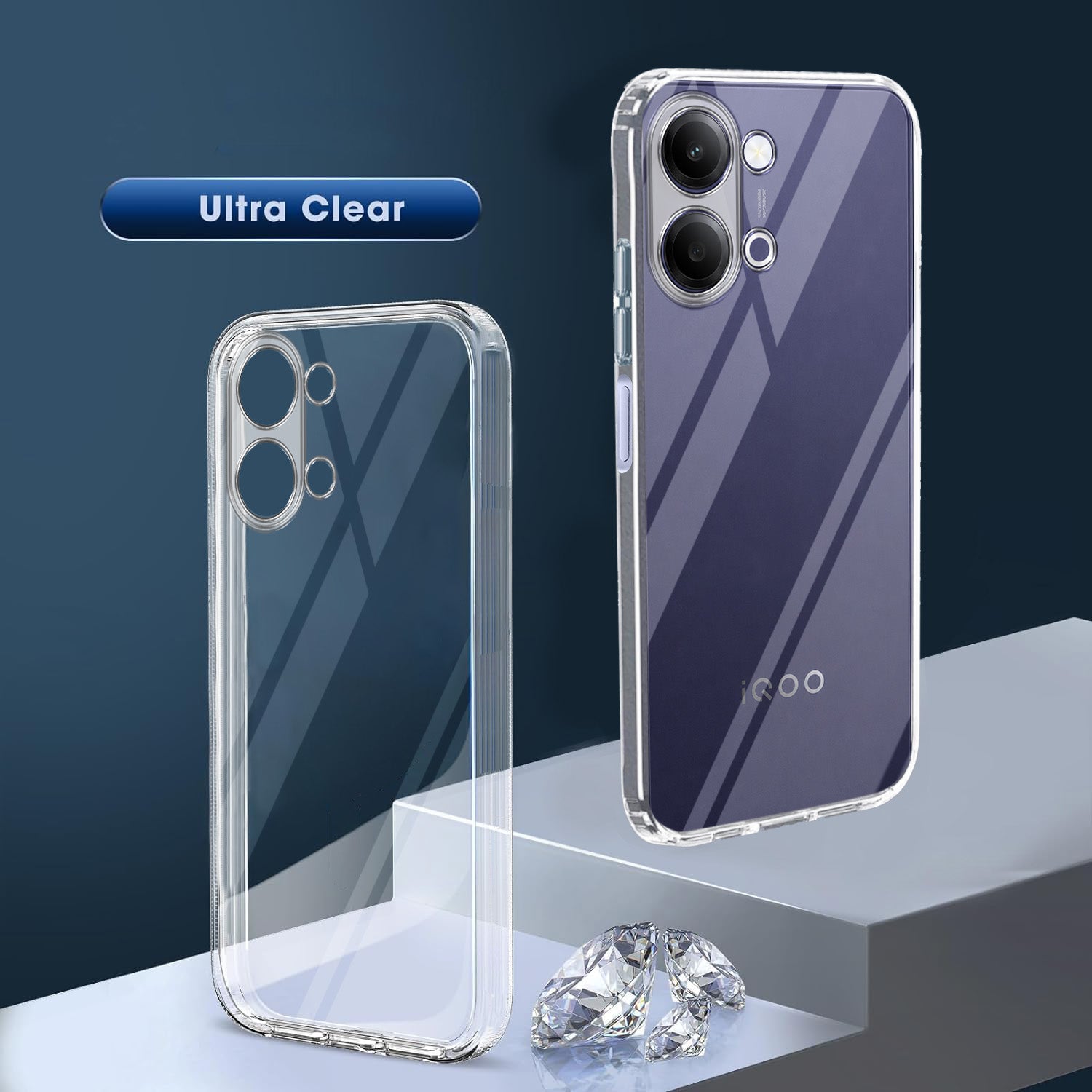 For Vivo iQOO Z11 Lite Back Cover Case Silicone (Clear Shockproof Case with Camera Protection | Soft and Flexible | Transparent)