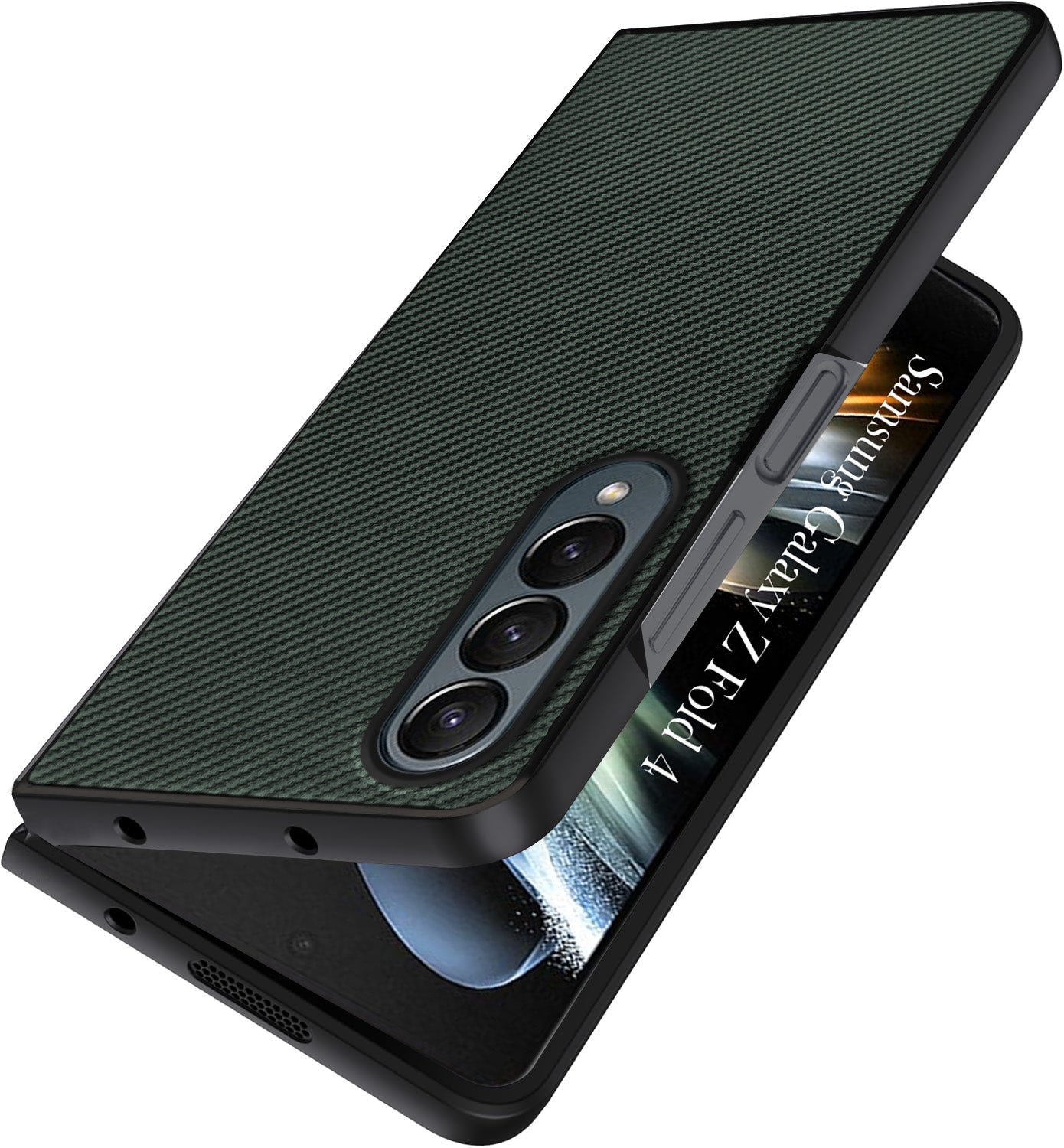 For Samsung Galaxy Z Fold 4 5G Back Flip Case Cover (Craft Printed Design | Hybrid Texture | Inside Microfiber Cloth)