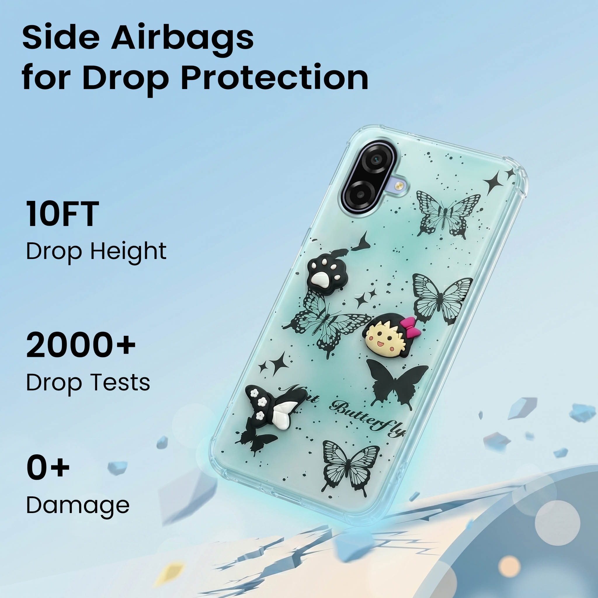 For Samsung Galaxy A07 5G | F70e 5G Back Cover Case (3D Cute Cartoons | Hard Back Side Soft | Matte Premium Finish | HD Printing)