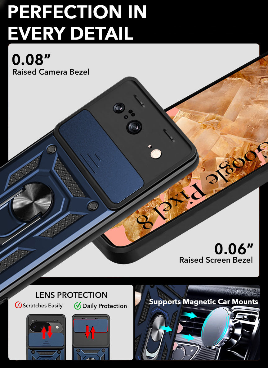 For Google Pixel 8 Back Cover Case (Hybrid Dual Armor Polycarbonate)