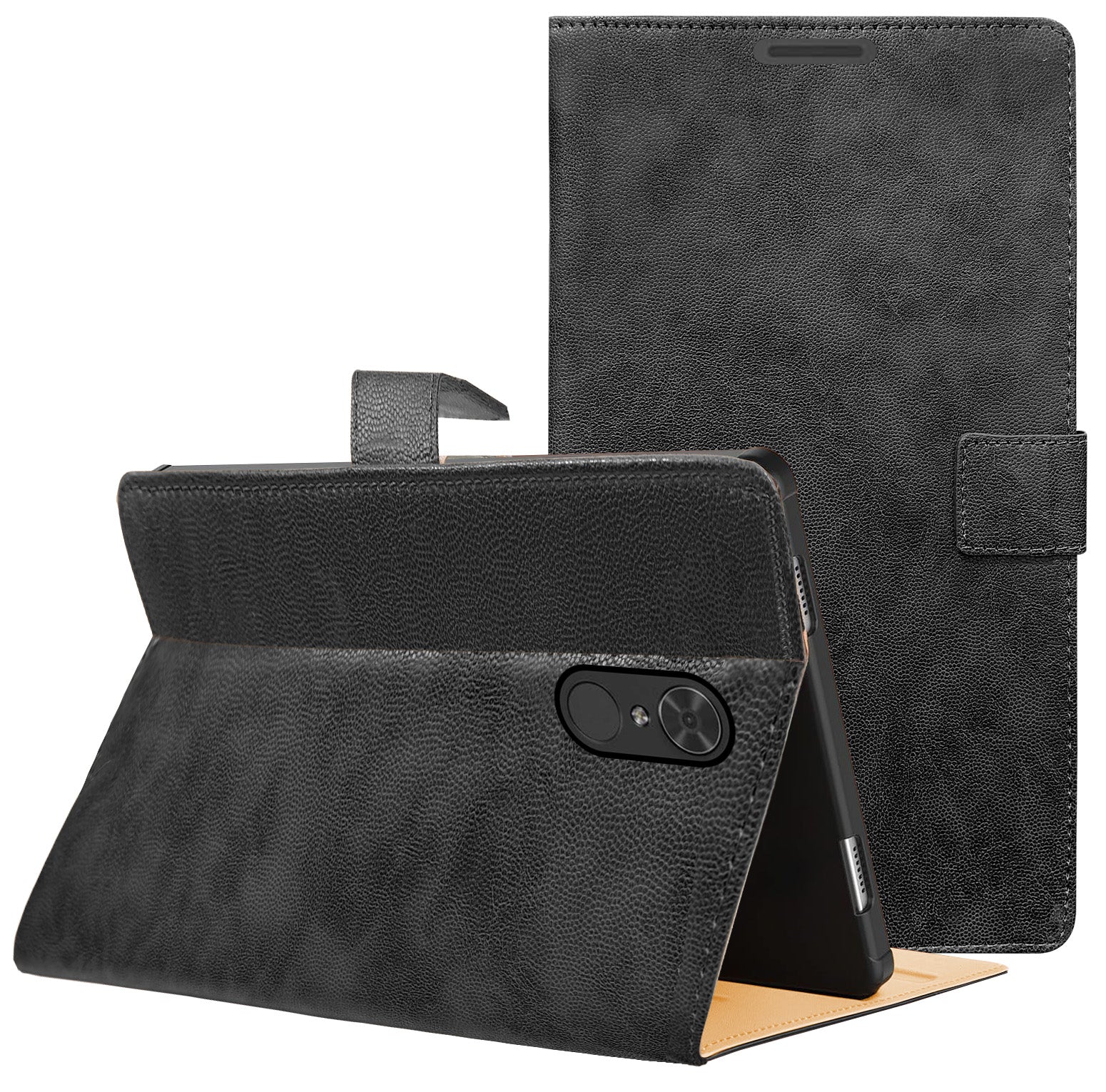 For Lenovo Tab V7 6.95 Inch PB-6505M/6505MC Flip Cover Folio Cover (PU Leather | Multi-Angle Smart Stand | Card Storage Slots | Silicone Back Pouch)