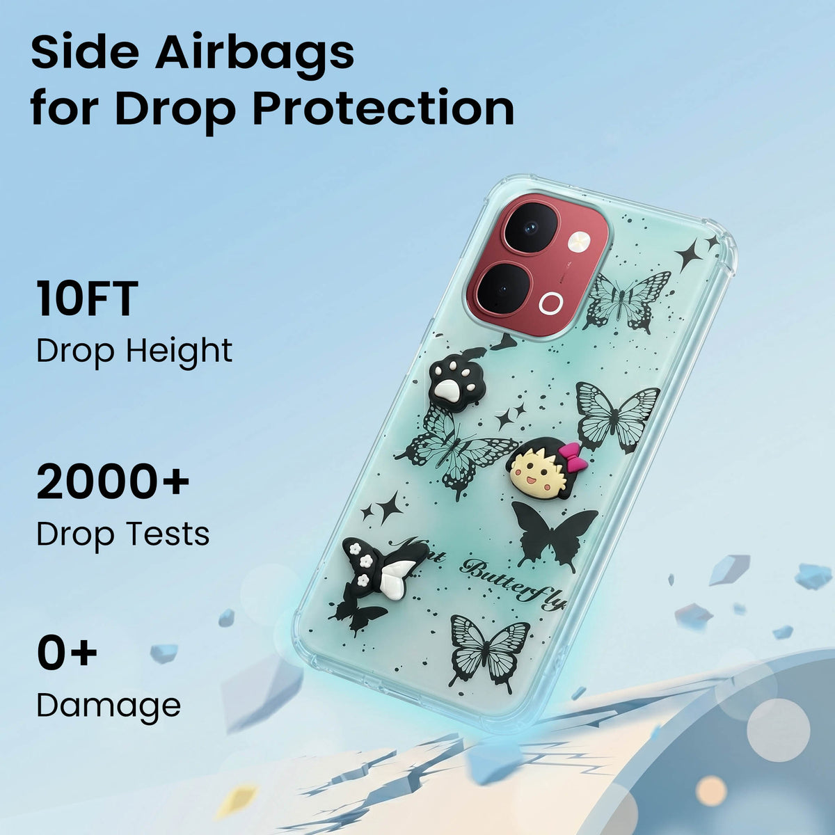 For Vivo Y31T 5G Back Cover Case (3D Cute Cartoons | Hard Back Side Soft | Matte Premium Finish | HD Printing)