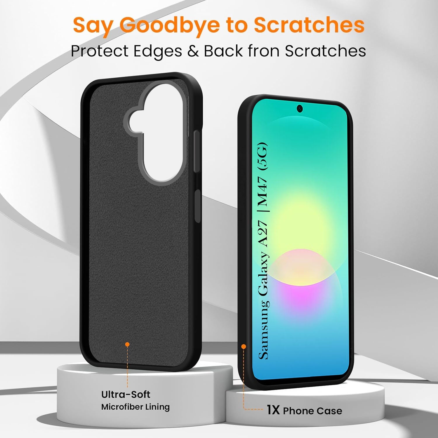 For Samsung Galaxy A27 | Samsung M47 5G Back Cover Case Rubberised (Textured Grip Design| Micro-Fiber Cloth Inside | Slim and Light Weight | Soft Touch and Feel)