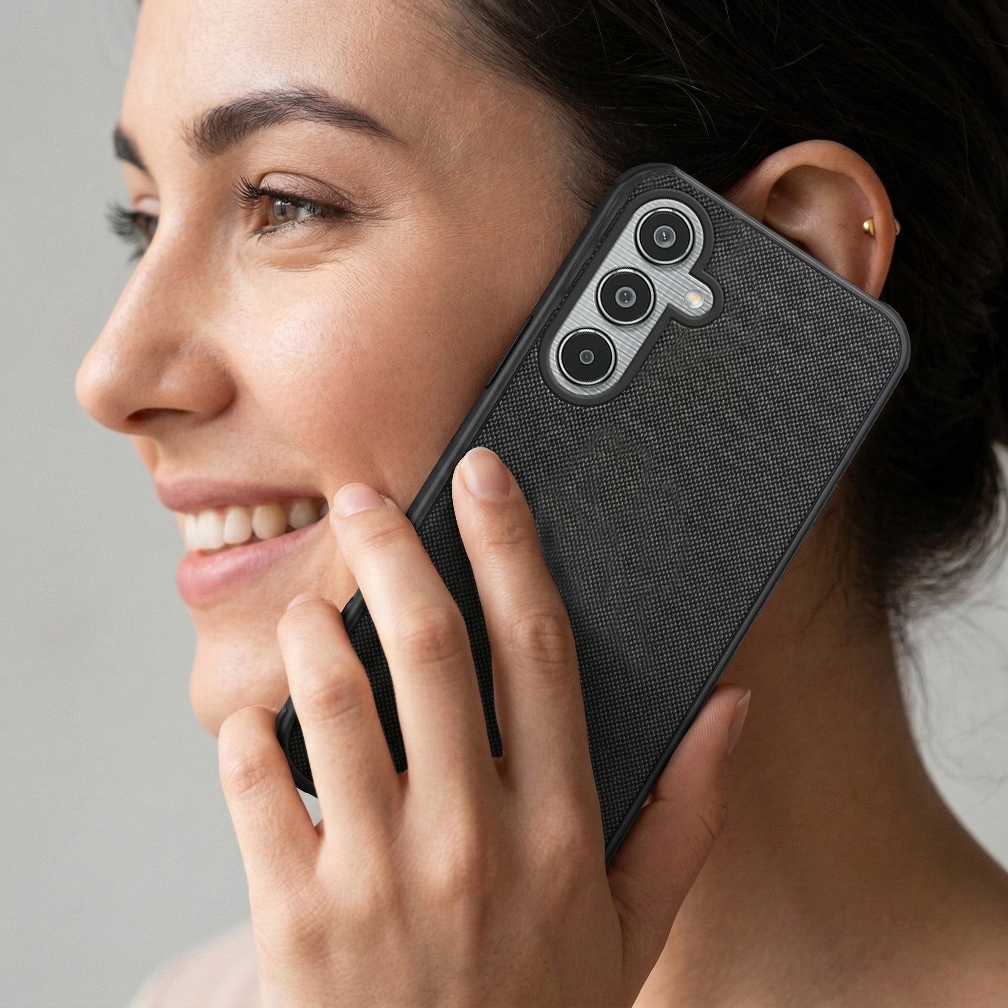 For Samsung Galaxy M35 5G Combo with Back Cover and 9H Tempered Glass (Textured Grip Design | Micro-Fiber Cloth Inside | Oleophobic Coating Screen Glass)
