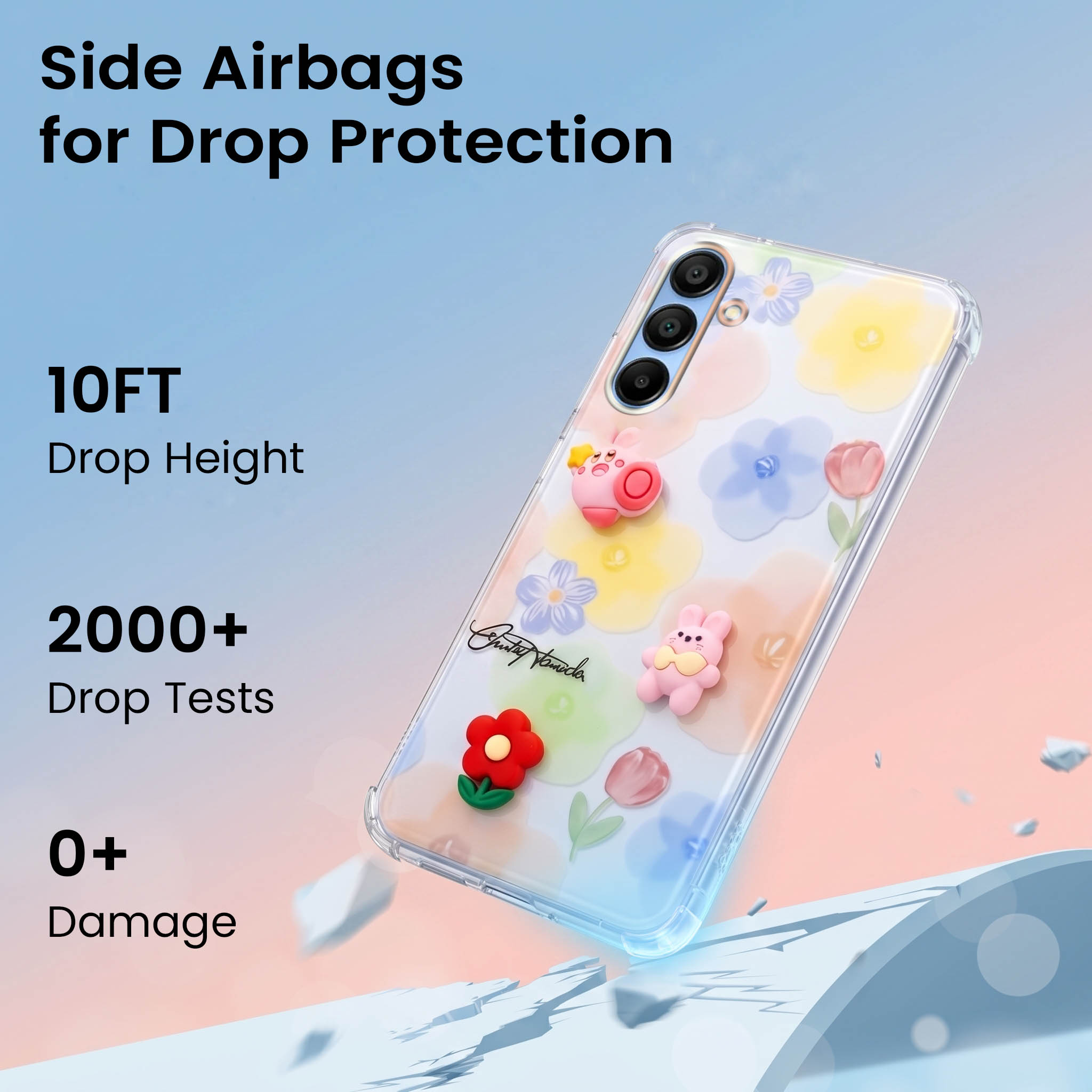 For Samsung Galaxy A15 5G Back Cover Case (3D Cute Cartoons | Hard Back Side Soft | Matte Premium Finish | HD Printing)