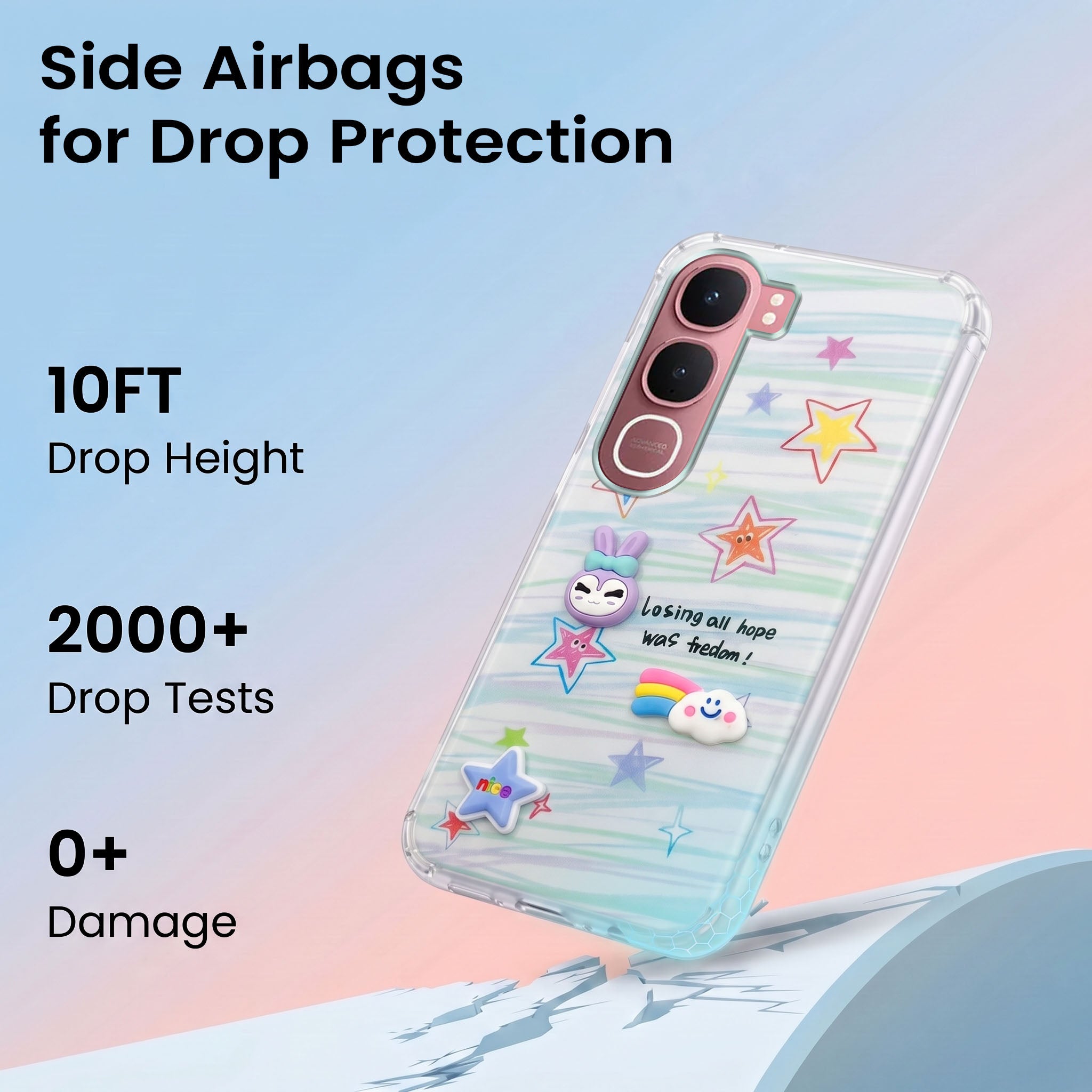 For Vivo Y31 5G Back Cover Case (3D Cute Cartoons | Hard Back Side Soft | Matte Premium Finish | HD Printing)