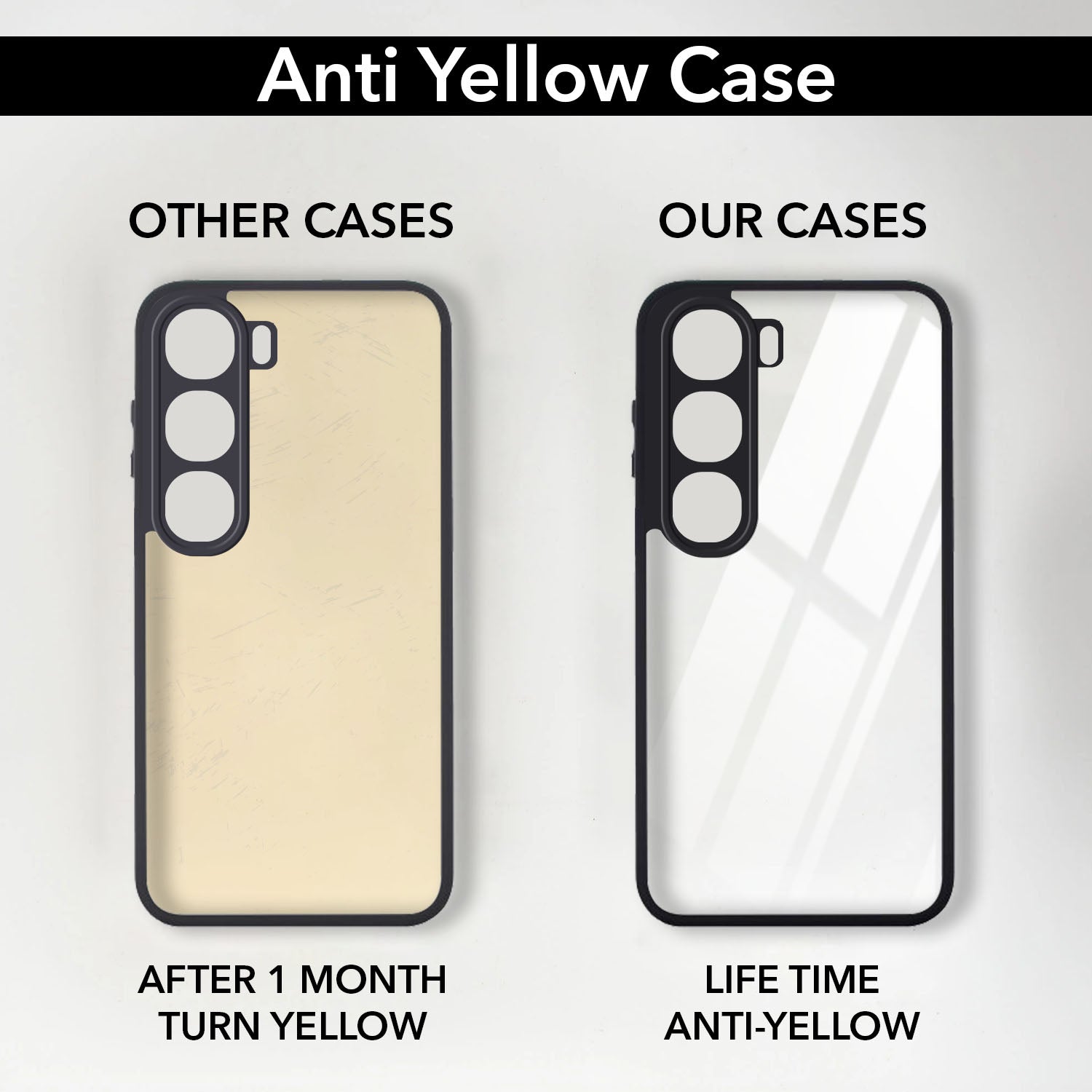 For Vivo Y300 Combo with Back Cover and 9H Tempered Glass ( Lifetime Anti-Yellow | Crystal Clear Shockproof | Oleophobic Coating Screen Glass)