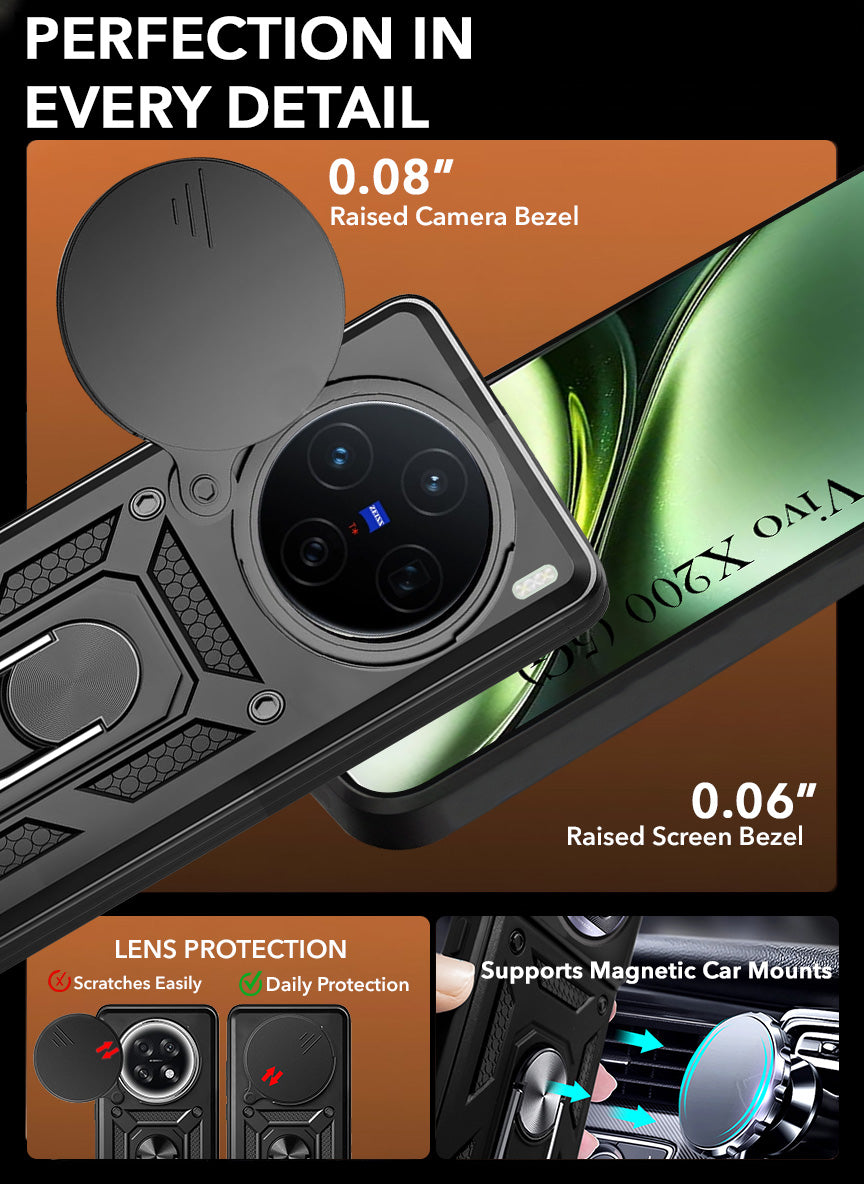 For Vivo X200 Back Cover Case (Hybrid Dual Armor Polycarbonate)