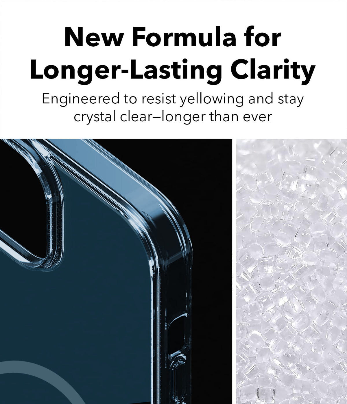 For iPhone 17 Pro Back Cover Case Crystal Anti Yellow (MagSafe Wireless Charging Support |Camera Protection Bump)