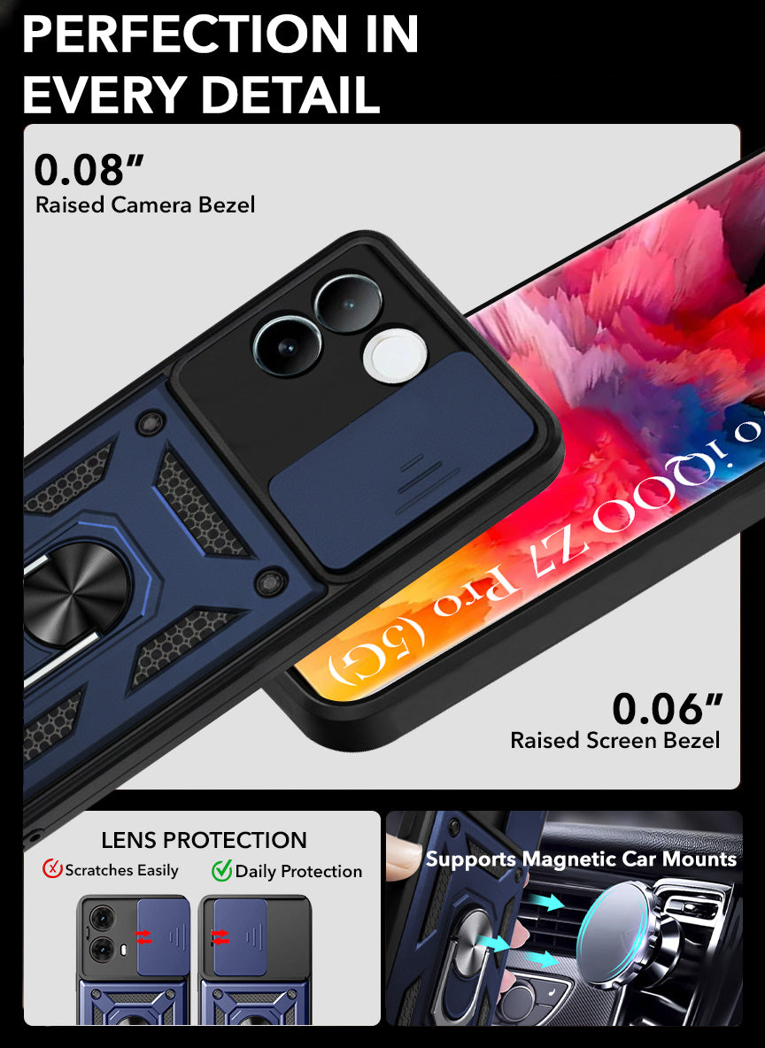 For Vivo iQOO Z7 Pro Back Cover Case (Hybrid Dual Armor Polycarbonate)
