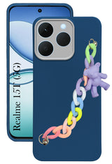 For Realme 15T Back Cover Case (Wrist Hanging Chain | Teddy Bracelet Charms | Dual Color Matte Finish | Full Camera Protection | Sleek and Professional)