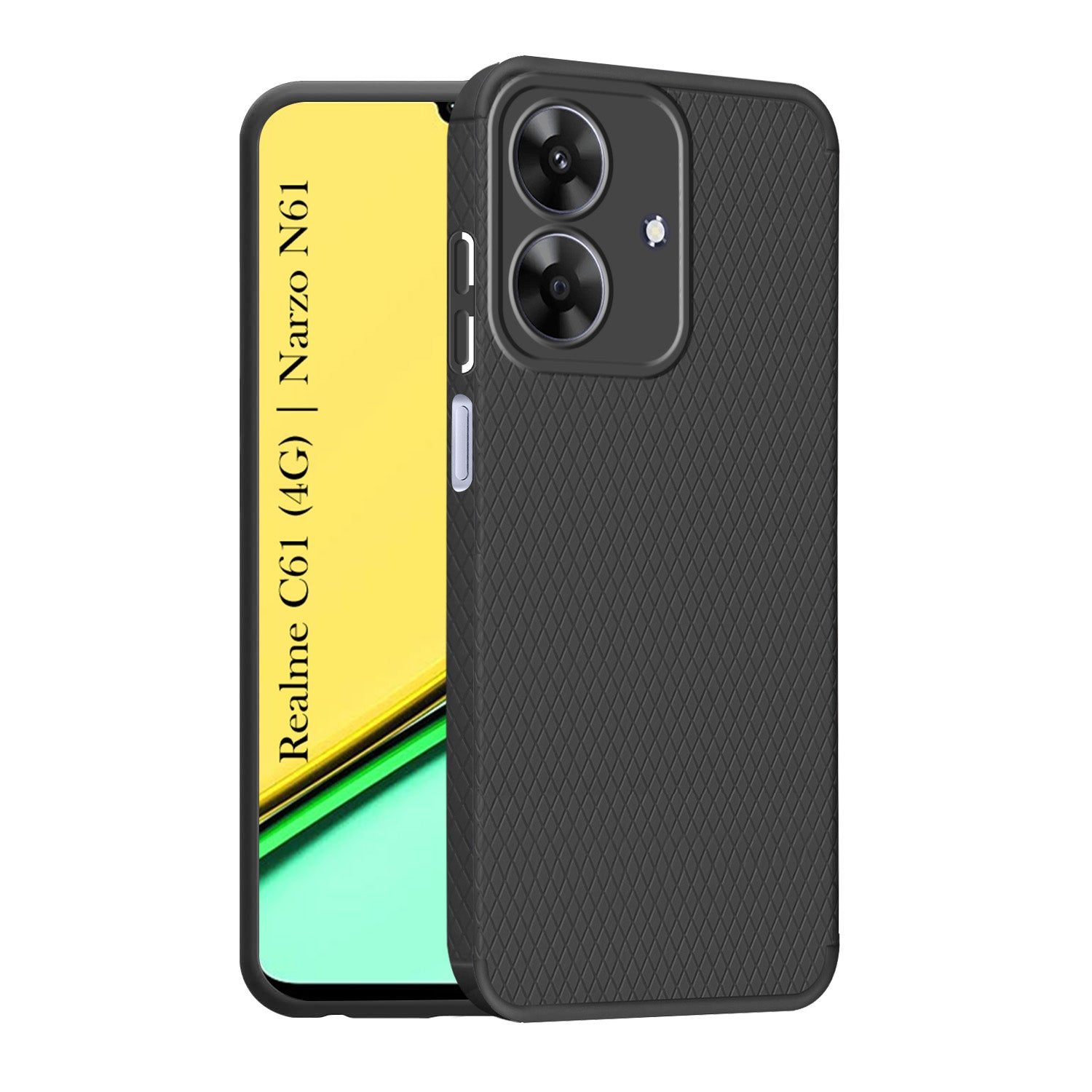 For Realme C61 | Realme Narzo N61 Back Cover Case (Liquid Silicone | Side Grip | Camera Protection)