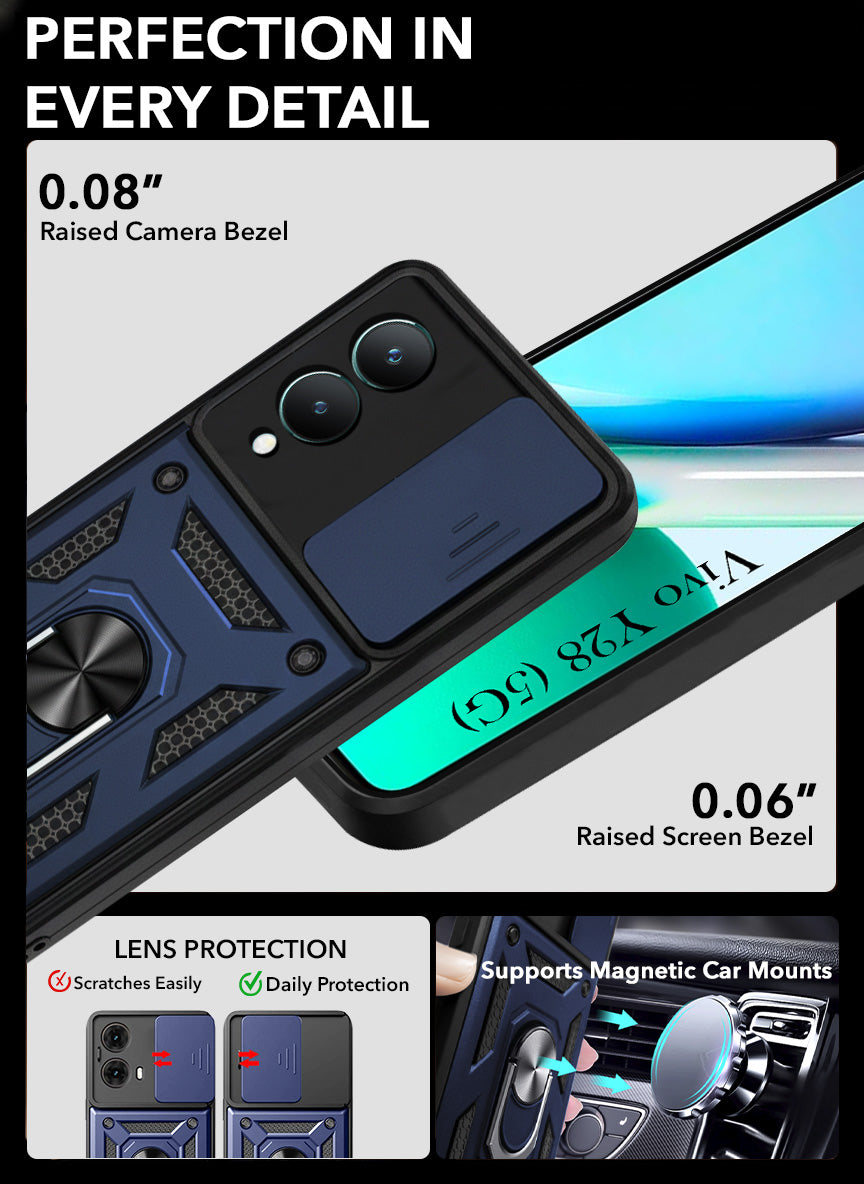 For Vivo Y28 5G Back Cover Case (Hybrid Dual Armor Polycarbonate)