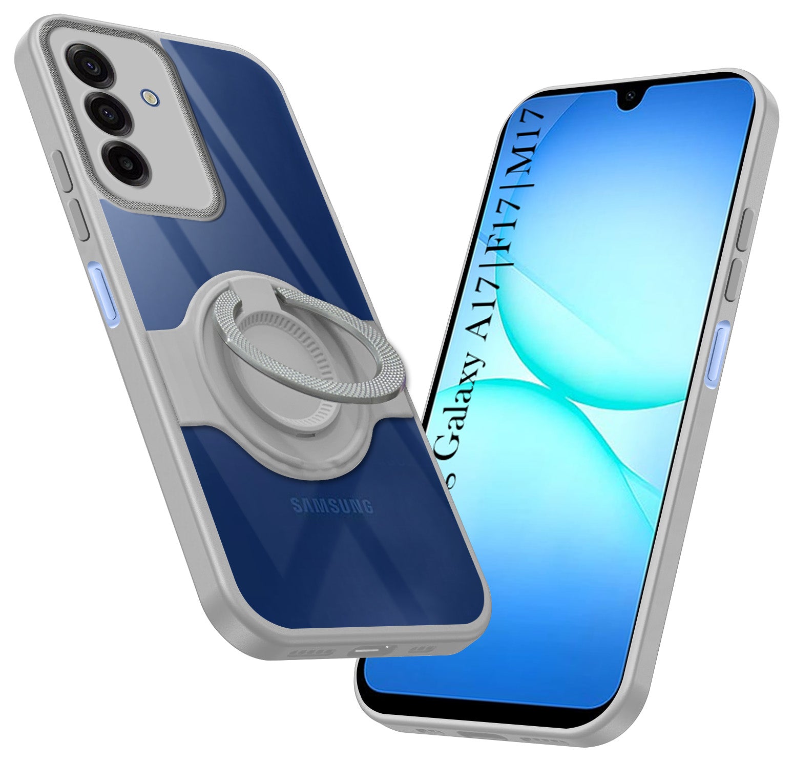 For Samsung Galaxy A17 | Samsung F17 | Samsung M17 5G Back Cover Case with stand (Built-in Ring Holder Kickstand | Lifetime Anti Yellow | Camera Protection)