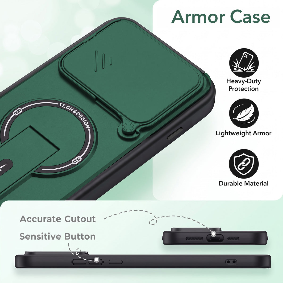 For Nothing Phone 4A Pro 5G Back Case Cover Metallic (Hybrid Armor Kickstand | Sliding Shutter Camera Protection | MagSafe Compatible)