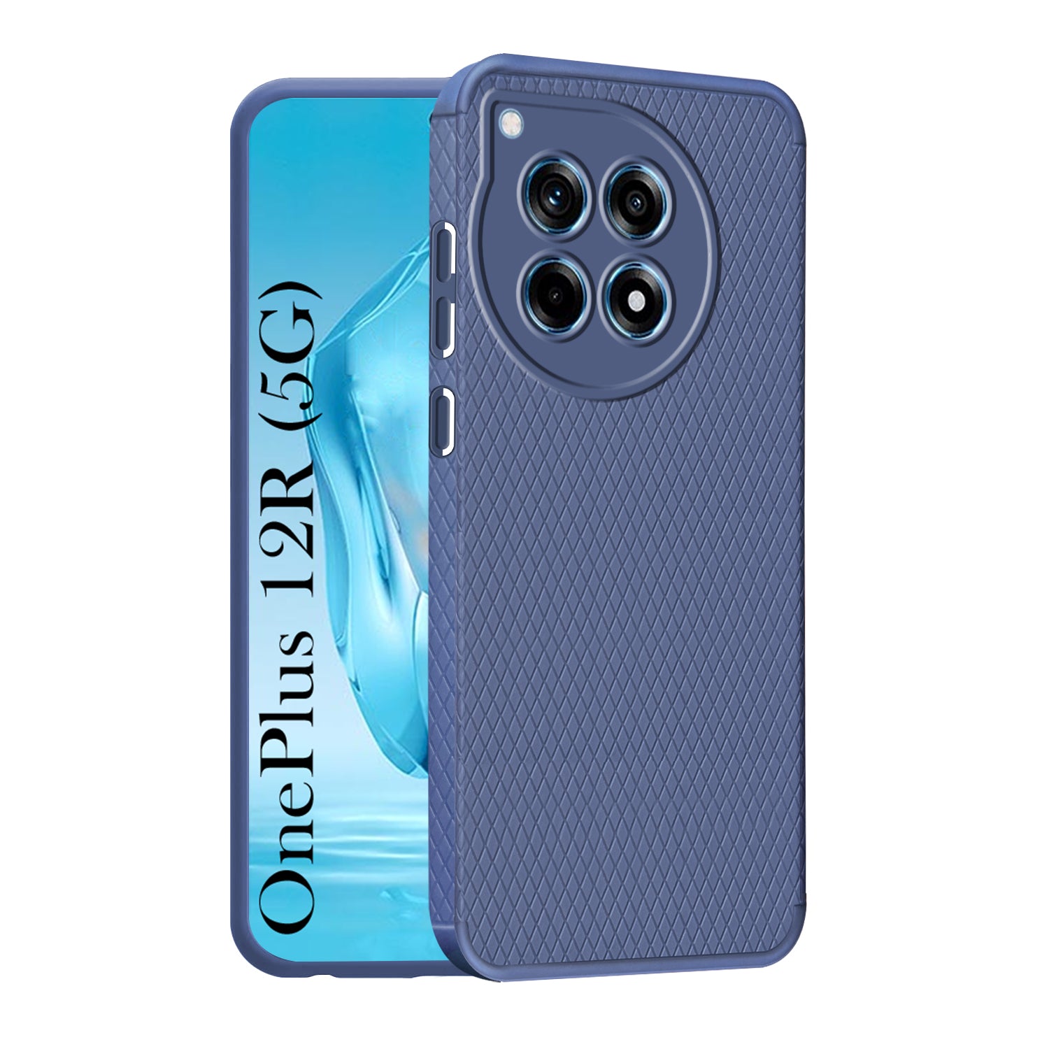 For OnePlus 12R 5G Back Cover Case (Minimalist Design Stitched Leather | Shockproof Raised Edges for Camera & Screen Protection)