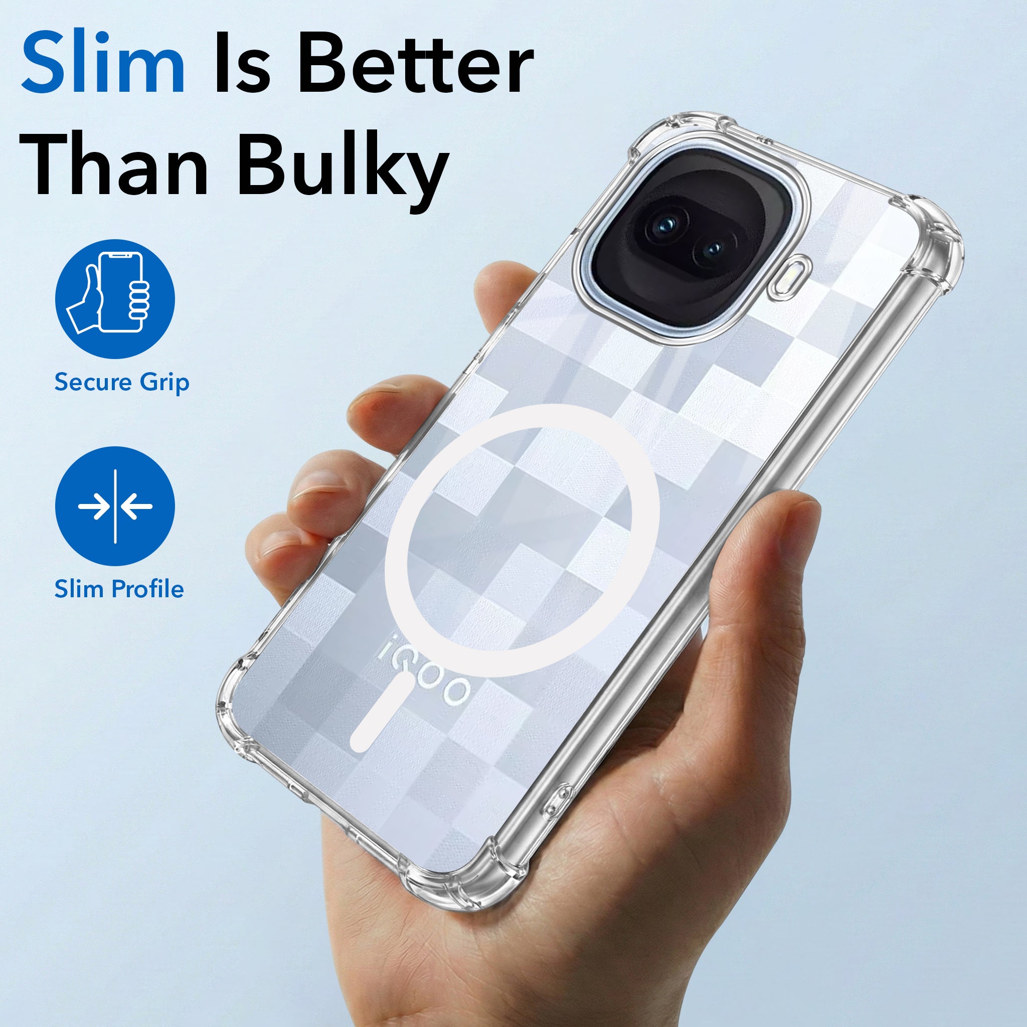 For Vivo iQOO 15R 5G Back Cover Shockproof Crystal-Clear (Magsafe Wireless Support | Drop & Camera Protection | Hard Polycarbonate)