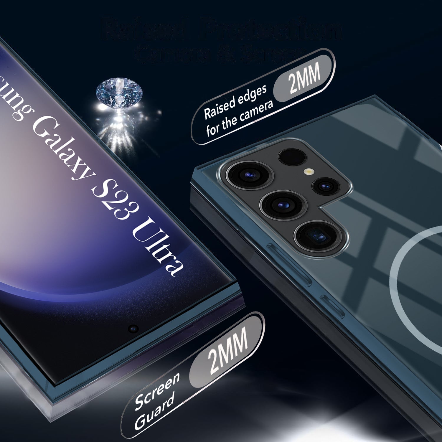 For Samsung Galaxy S23 Ultra 5G Back Cover Case (MagSafe Wireless Charging Support |Camera Protection Bump)