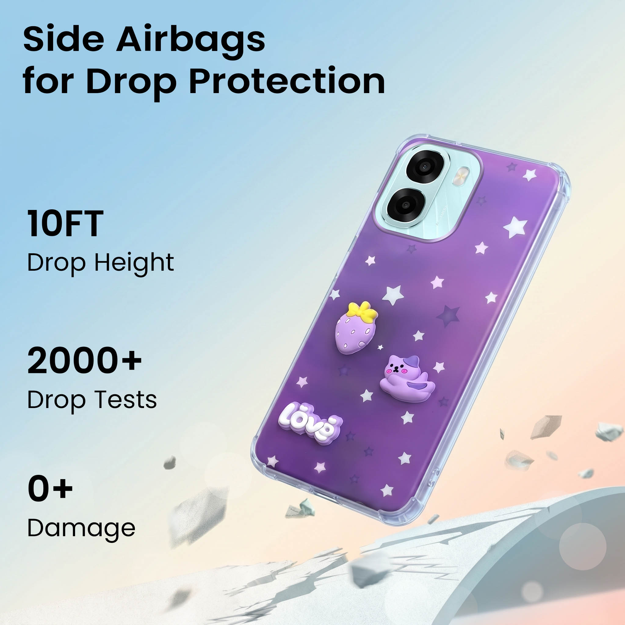 For Oppo A6X | Oppo A6S Back Cover Case (3D Cute Cartoons | Hard Back Side Soft | Matte Premium Finish | HD Printing)
